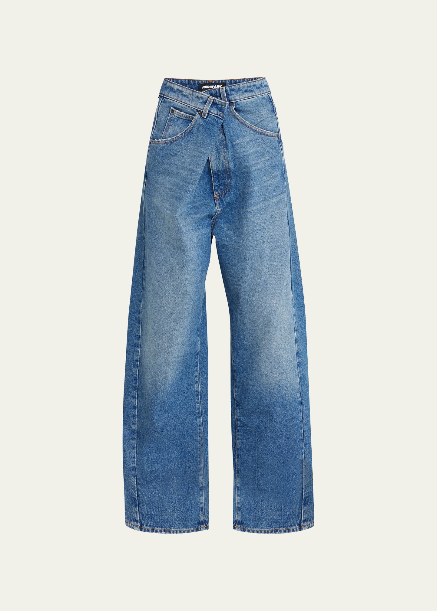 Ines High-Rise Wide Baggy Crisscross Jeans
