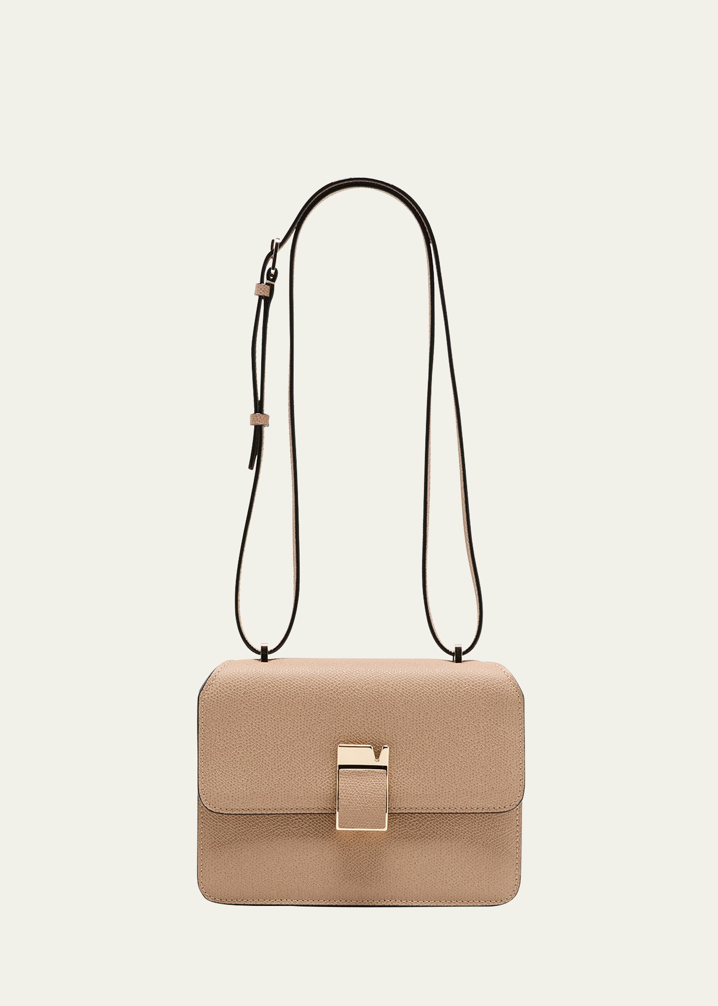 Valextra Nolo Flap Calf Leather Crossbody Bag In Brown