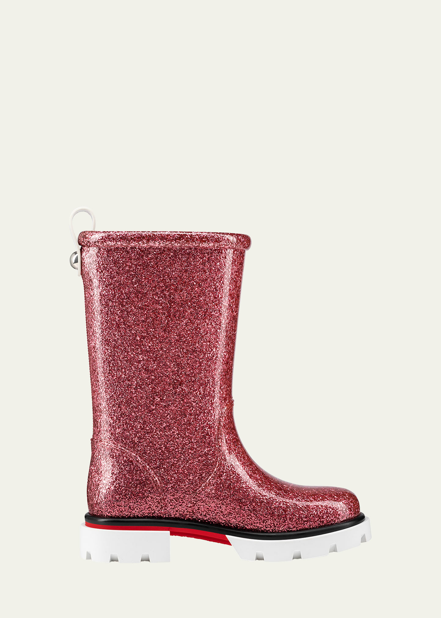 Christian Louboutin Girl's Pluie Glitter Rain Boots, Toddlers/kids In Glitter Pink