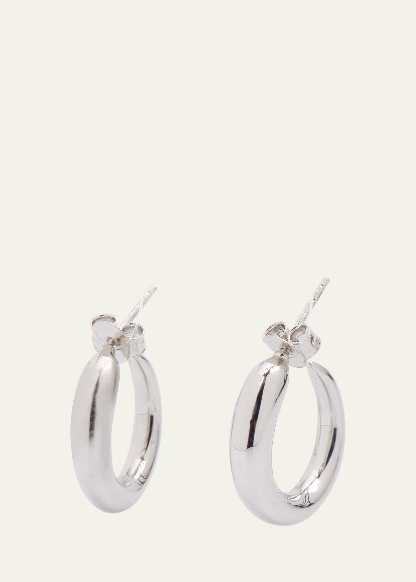 KHIRY TINY KHARTOUM HOOP EARRINGS IN NUDE POLISHED STERLING SILVER