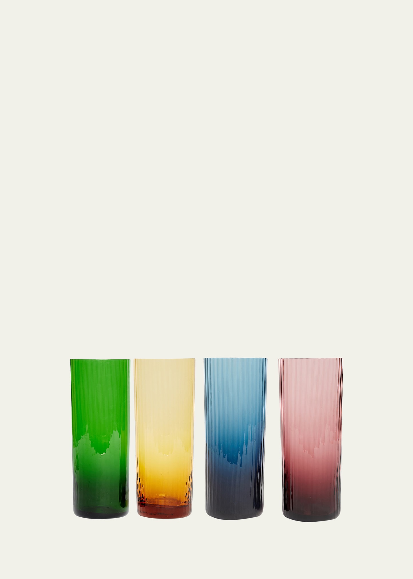 La Doublej X Salviati Set Of Four Murano Highball Glasses In Misty Rainbow Mix