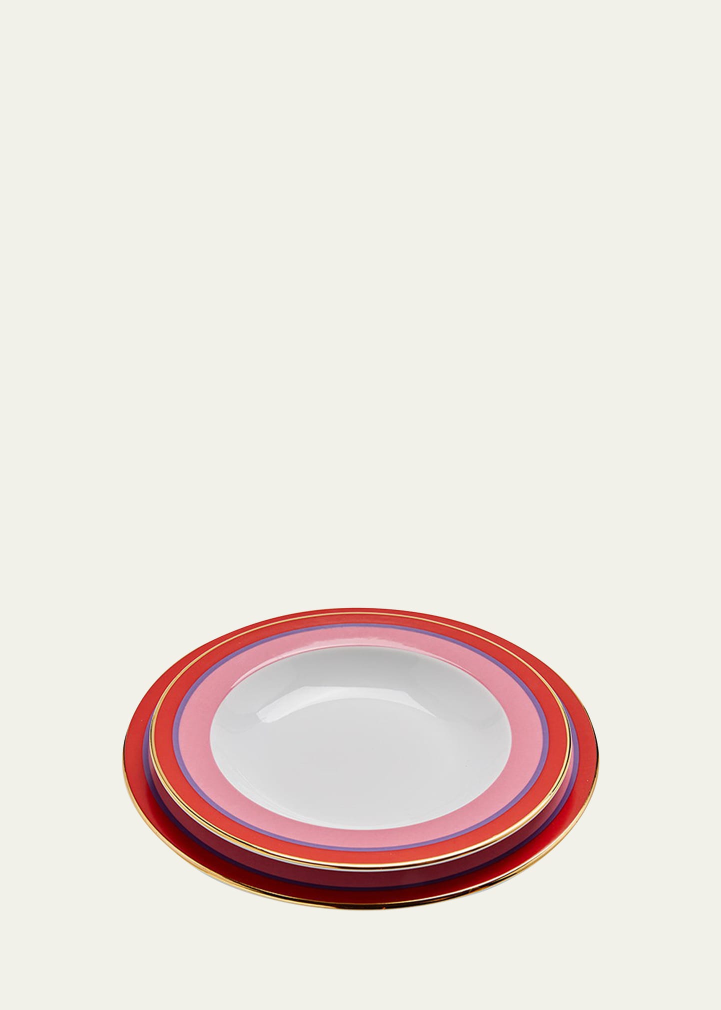Rainbow Rosa Soup & Dinner Plate Set