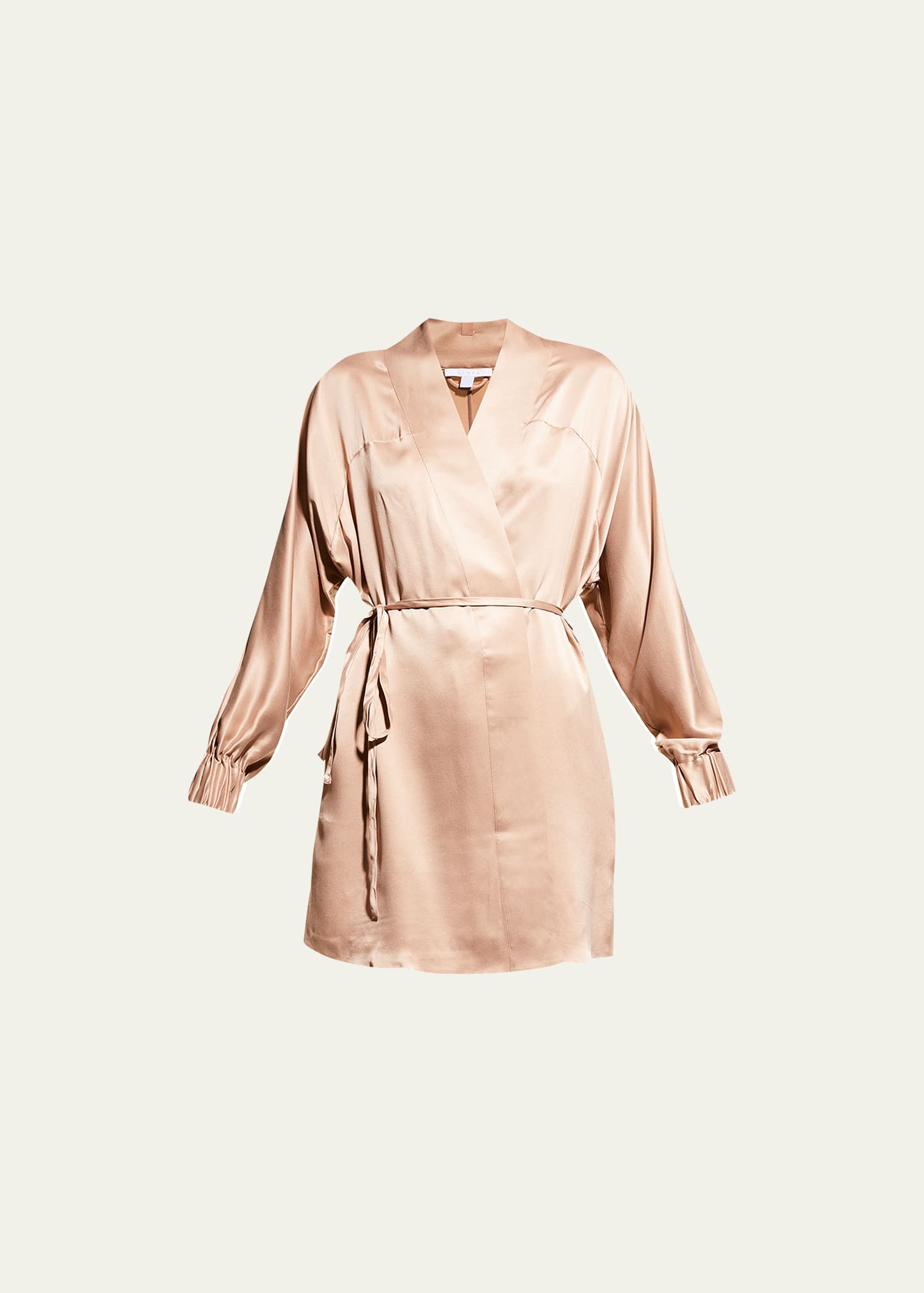 Lunya Washable Silk Short Robe In Otium Tan