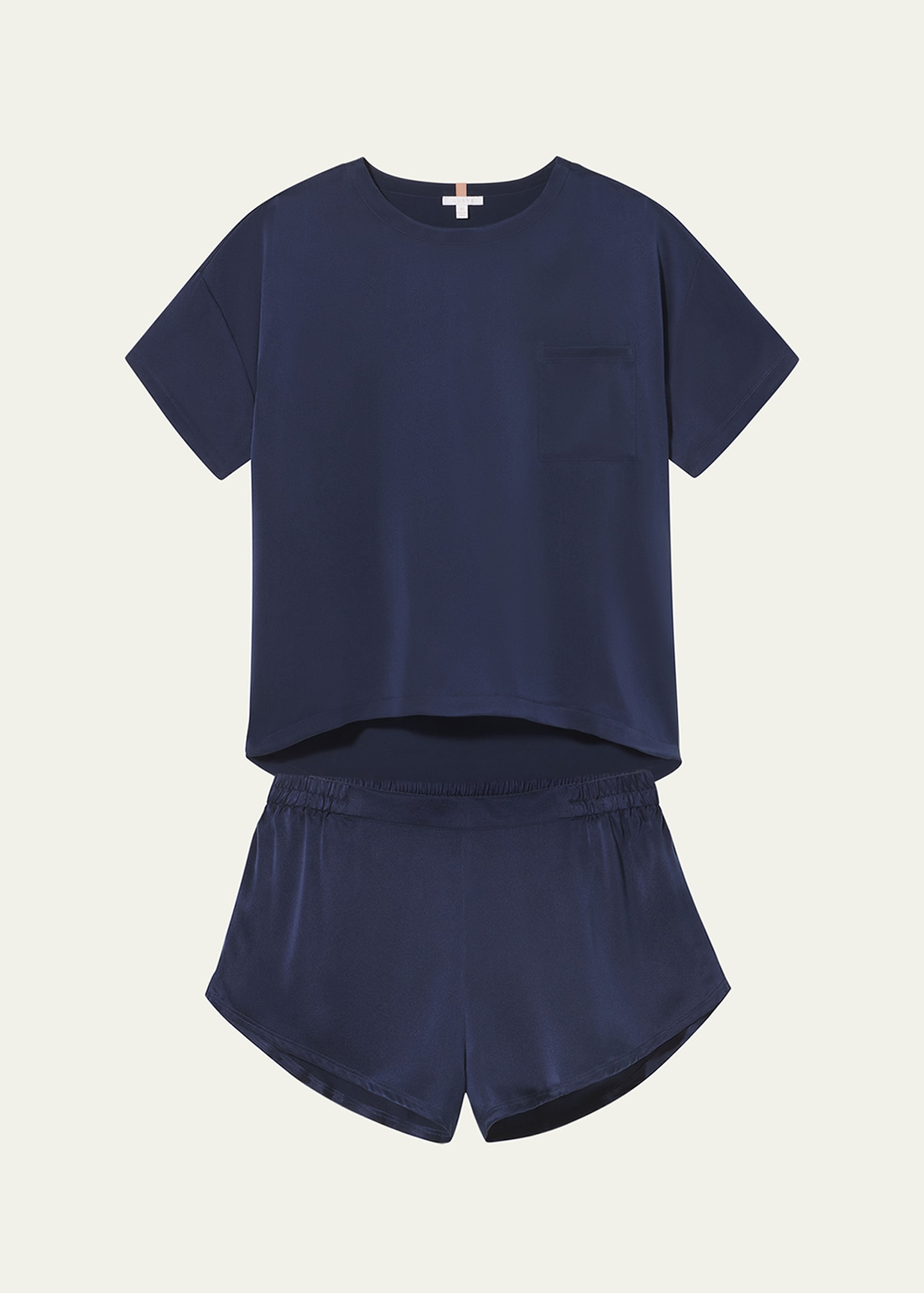 Lunya Washable Silk Tee Set In Deep Blue