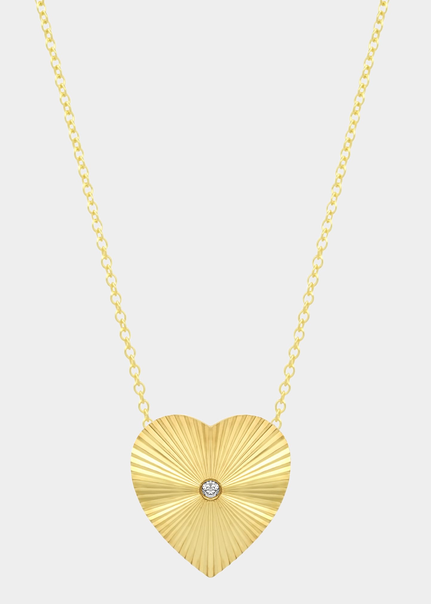 Mini '70s Heart Necklace with Diamond in 18K Gold