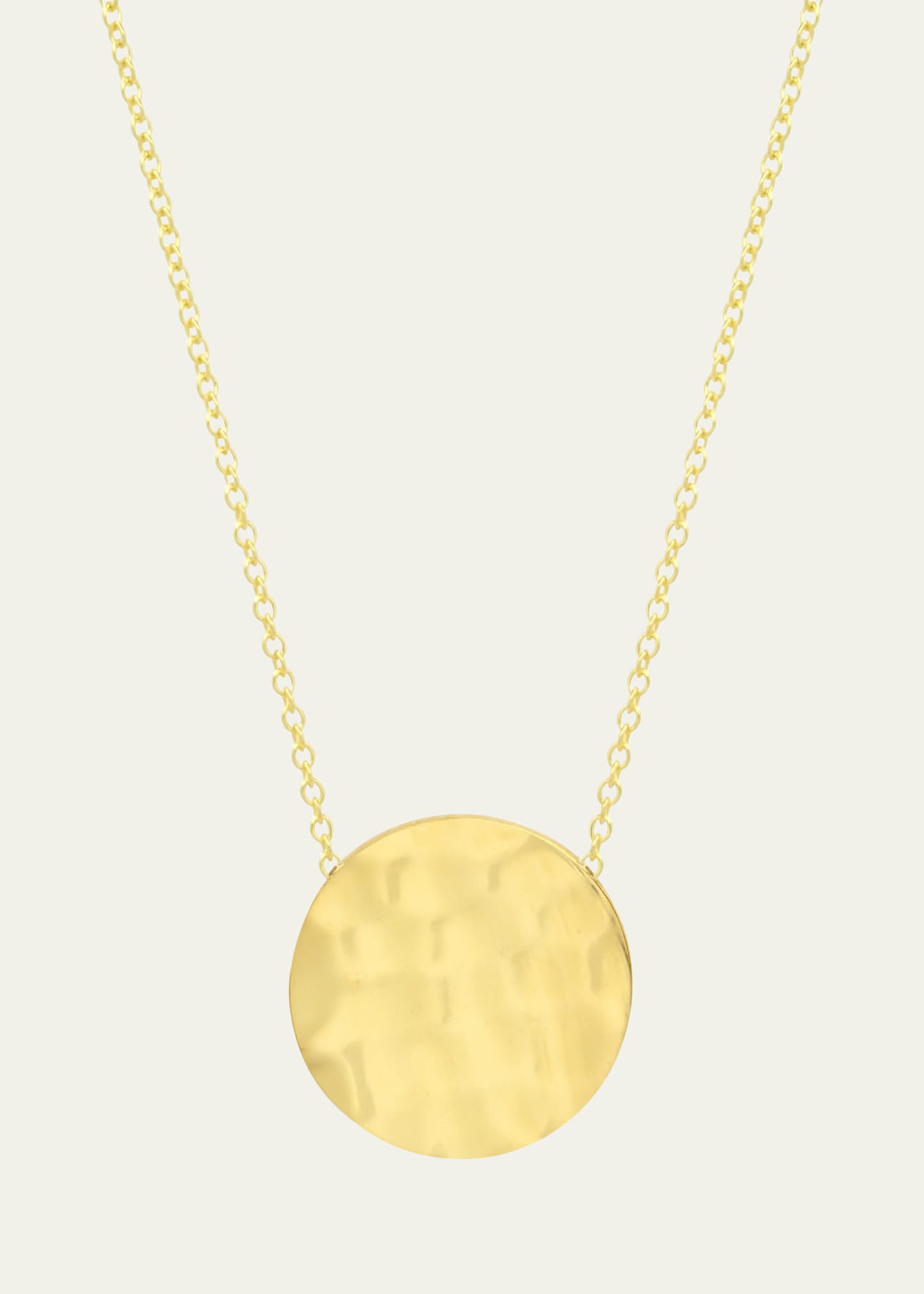 Jennifer Meyer Mini Hammered Disc Necklace in 18K Gold