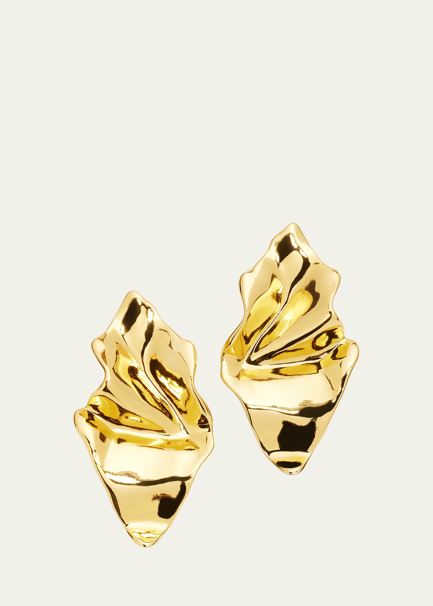 Crumpled Gold Small Post Earrings