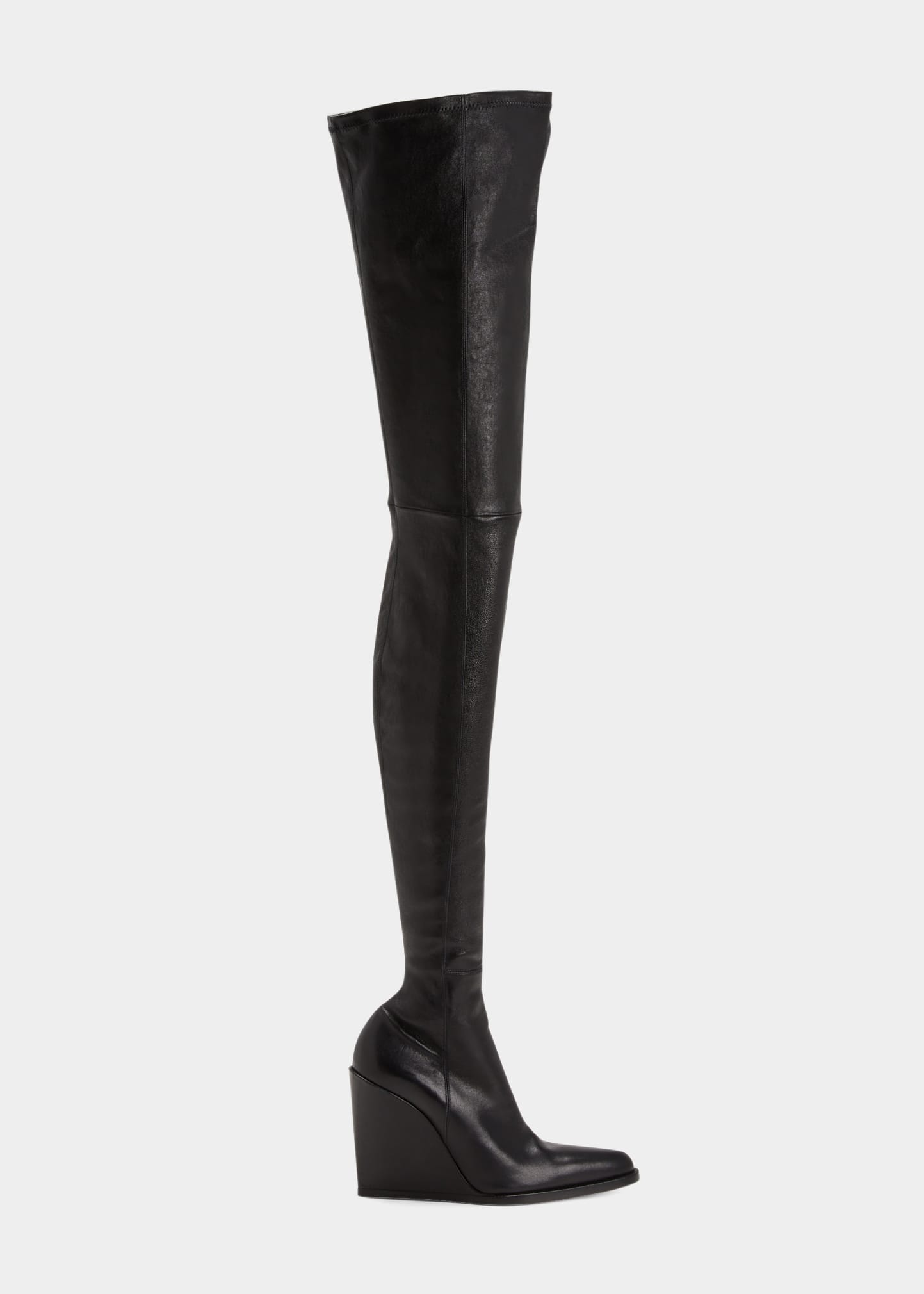 VICTORIA BECKHAM CAMILLE LAMBSKIN WEDGE OVER-THE-KNEE BOOTS
