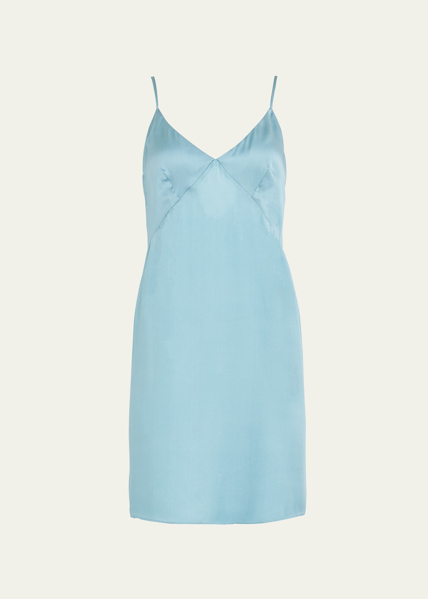 Shop Secret Mission Erica Silk Slip Mini Dress In Dusty Blue