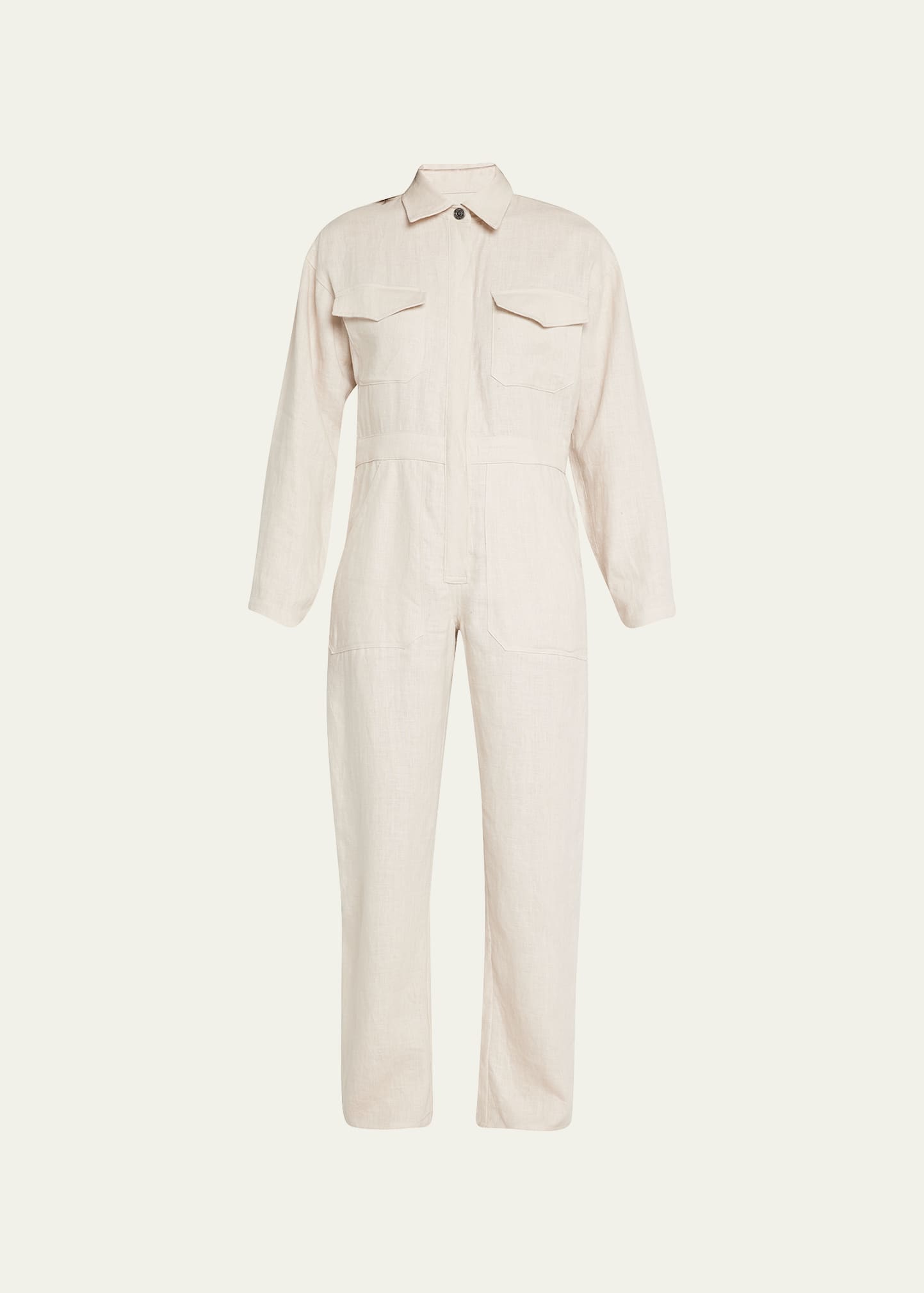 Rivet Utility Powerhouse Utility Jumpsuit In Oatmeal Linen ModeSens