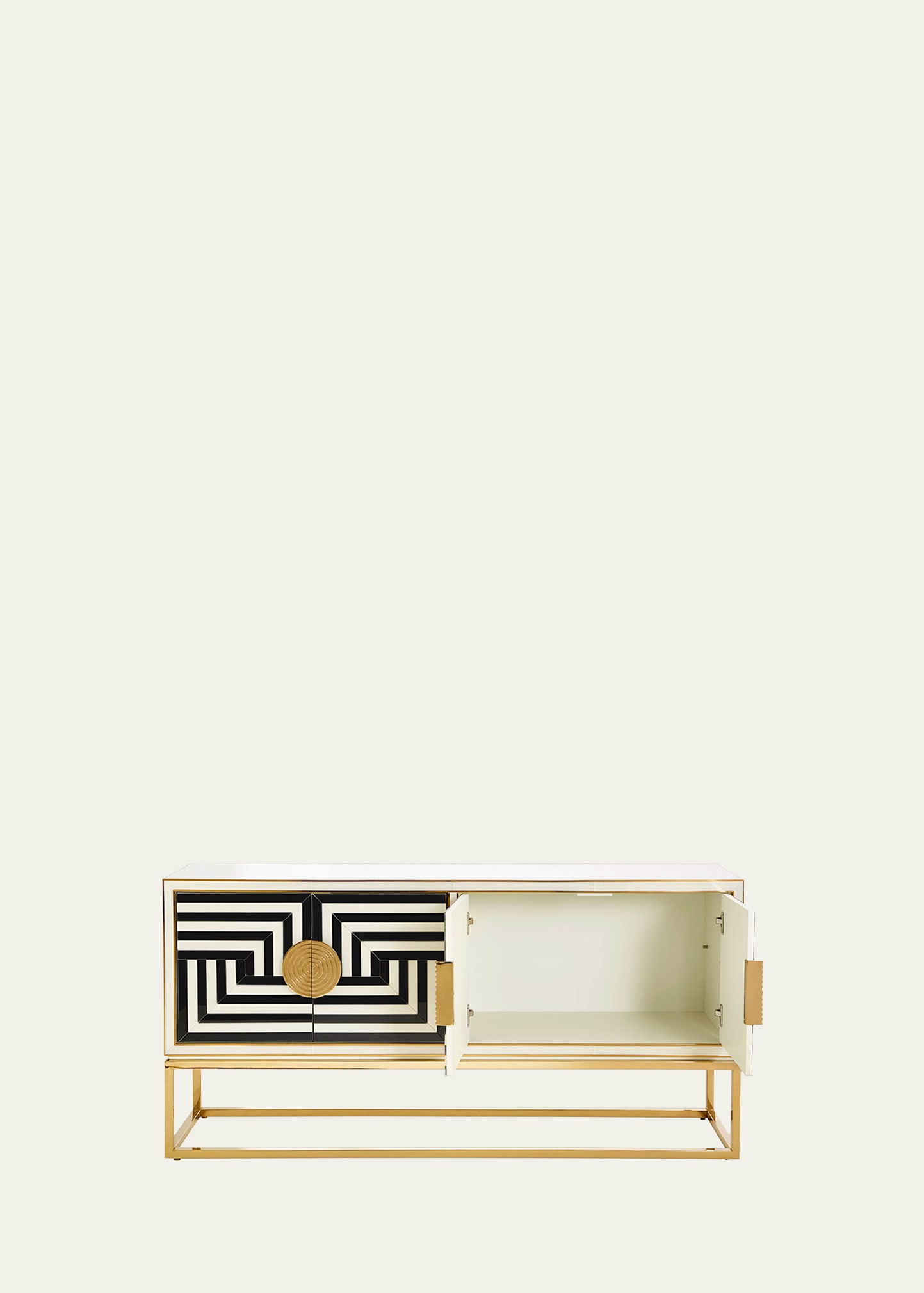 Jonathan Adler Op Art Credenza In Black And White