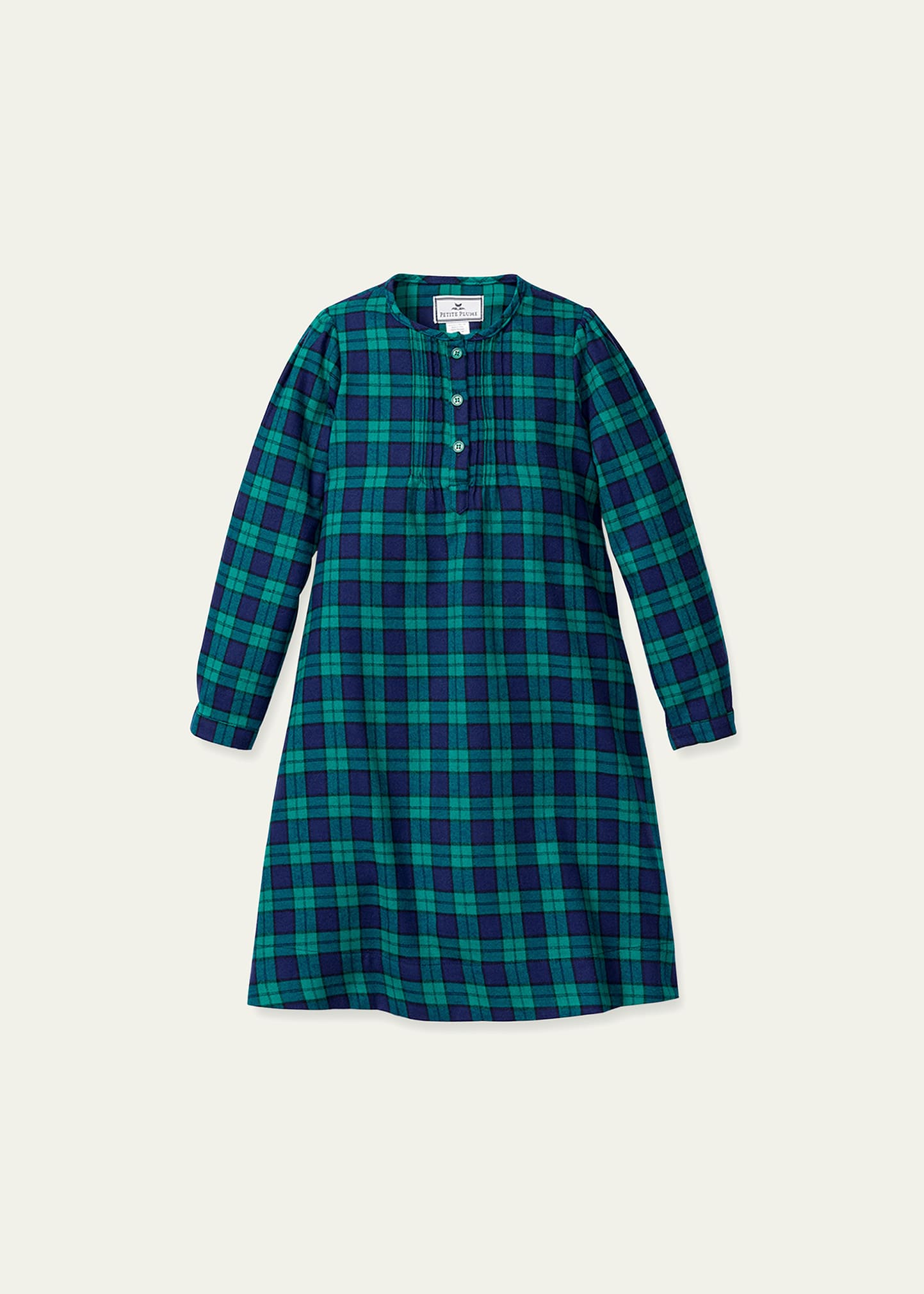 Shop Petite Plume Girl's Beatrice Highland Tartan Nightgown In Green