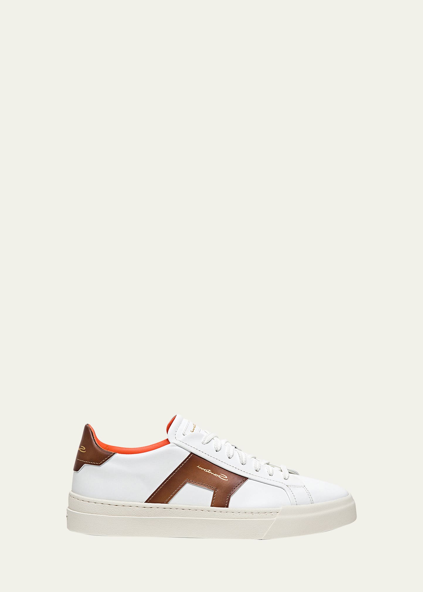 Santoni Dbs1 Sneaker In White/brown