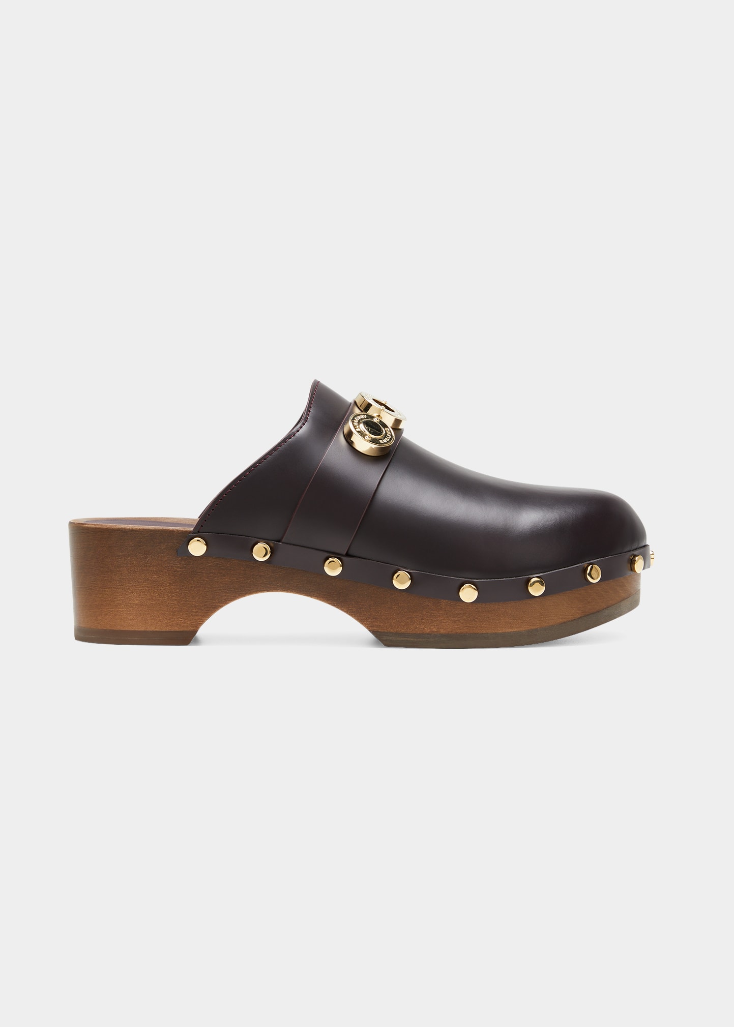 Burberry Ophelia Studded Leather Clogs | Smart Closet