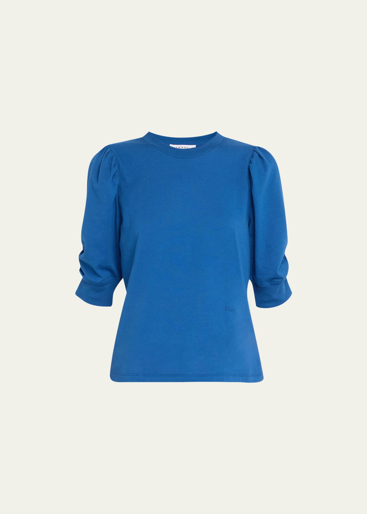 Frame Frankie Ruched Puff Sleeve Tee In Surplus