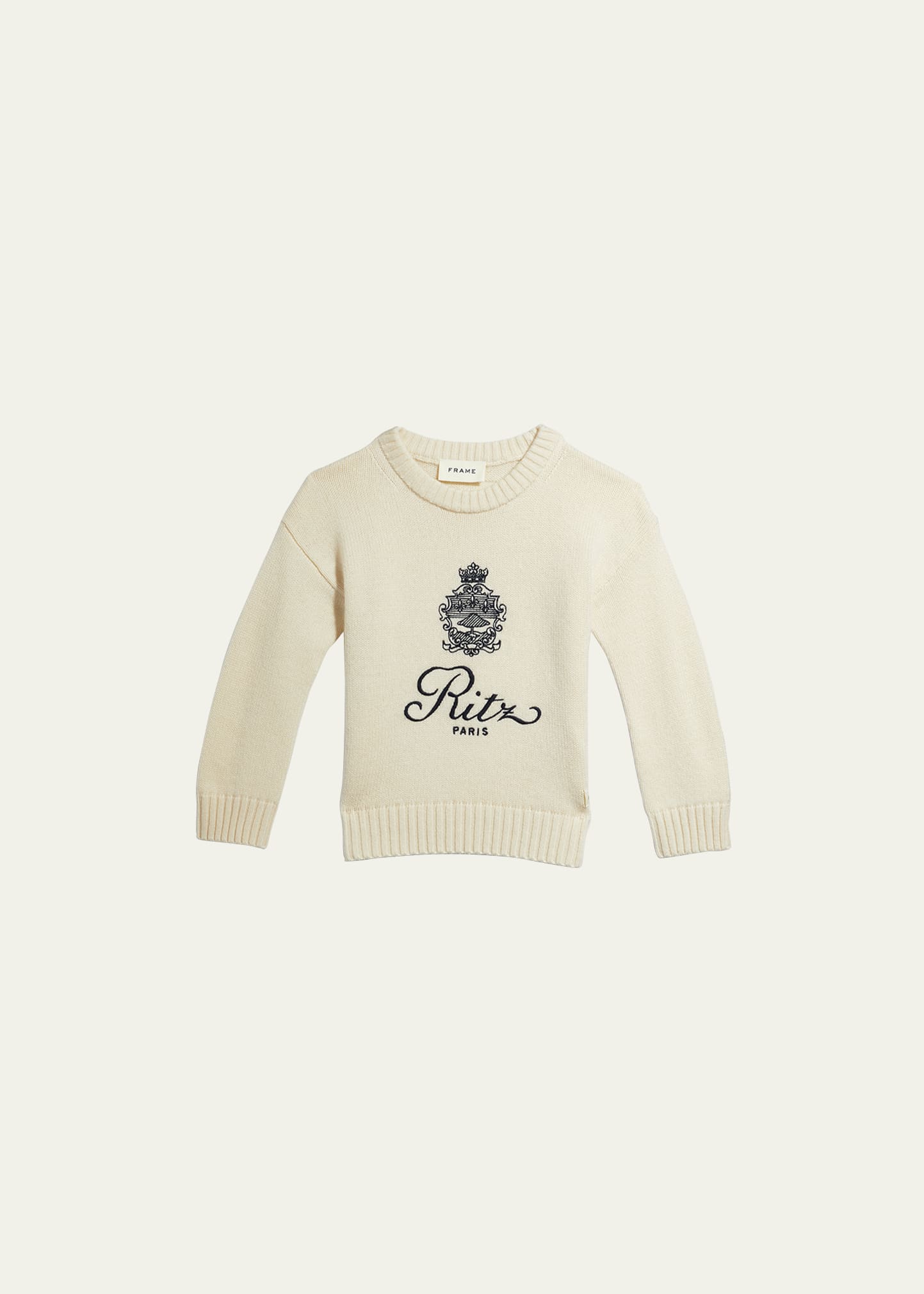 FRAME x Ritz Paris Kid's Cashmere Sweater, Size 6-12