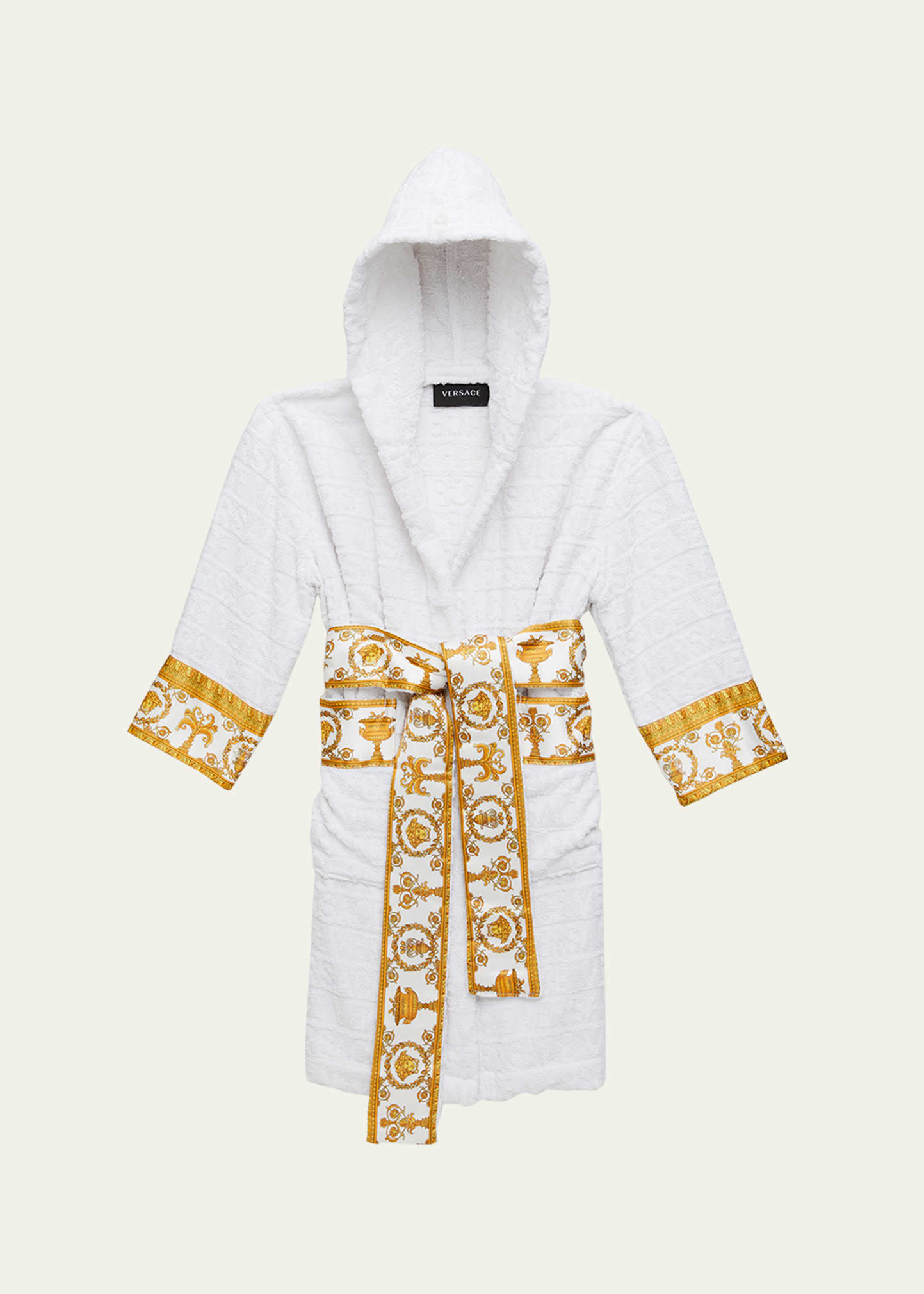 Versace Kid's Bath Robe In White