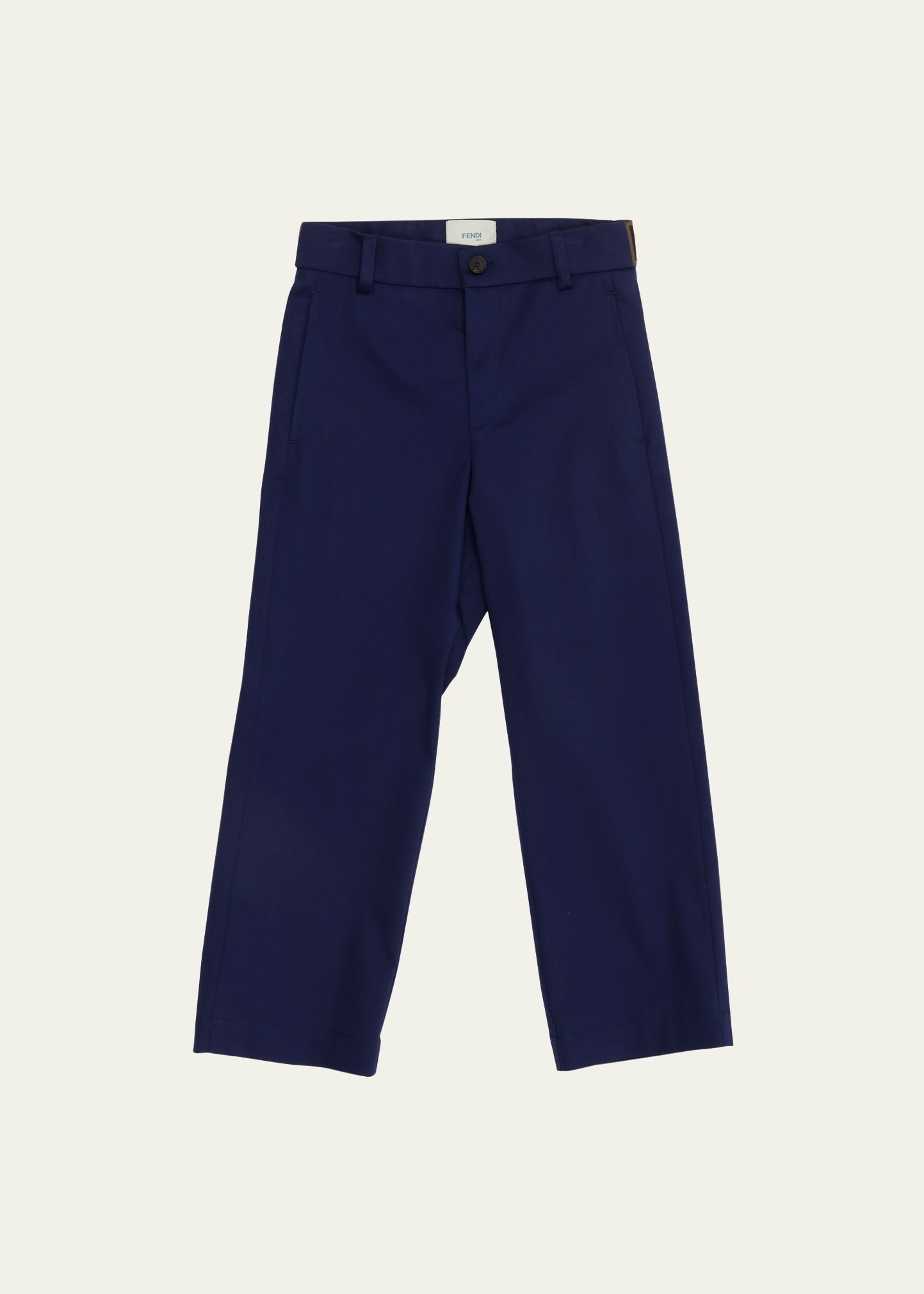 Fendi Blue Trousers For Boy With Iconic Ff In F1i11 Navy