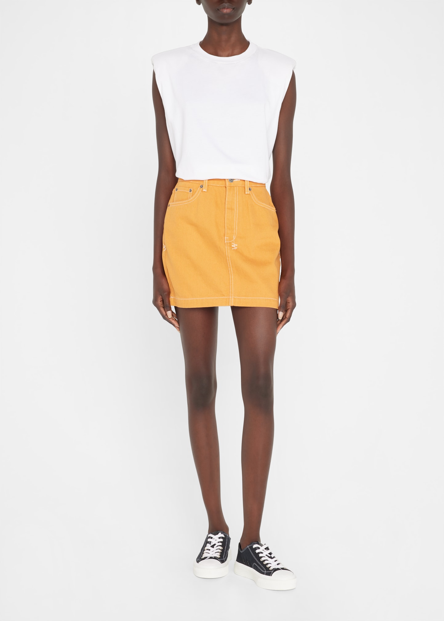 Ksubi Super X Topstitch Denim Mini Skirt