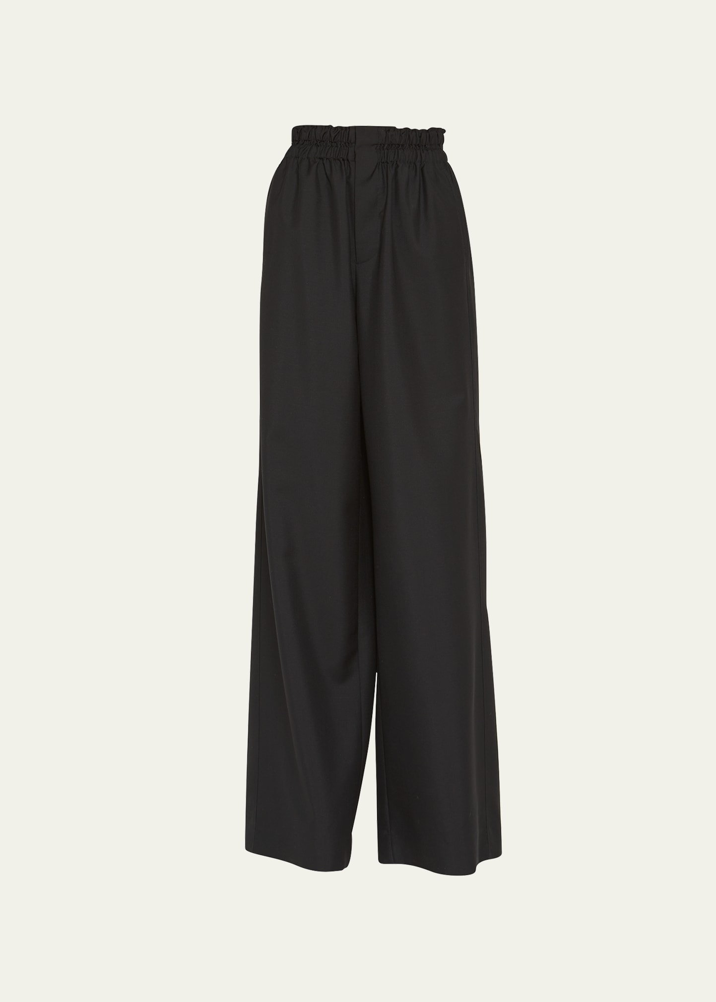 Oversized Wide-Leg Wool Trousers