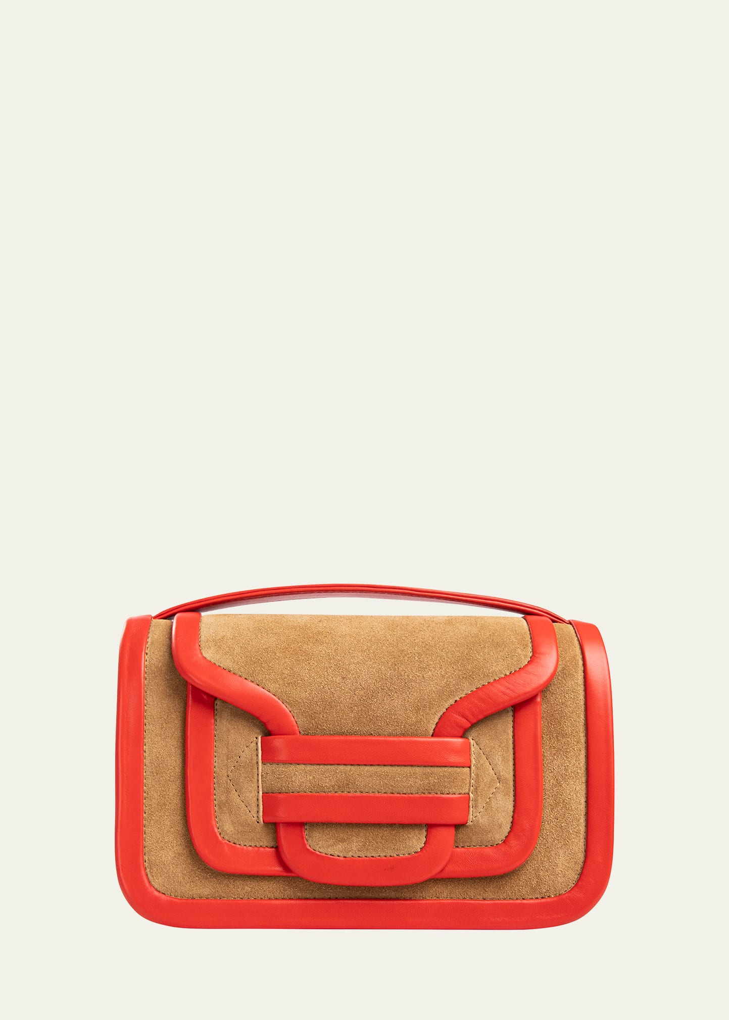 Pierre Hardy Alpha Mix-leather Crossbody Bag In Camel/red