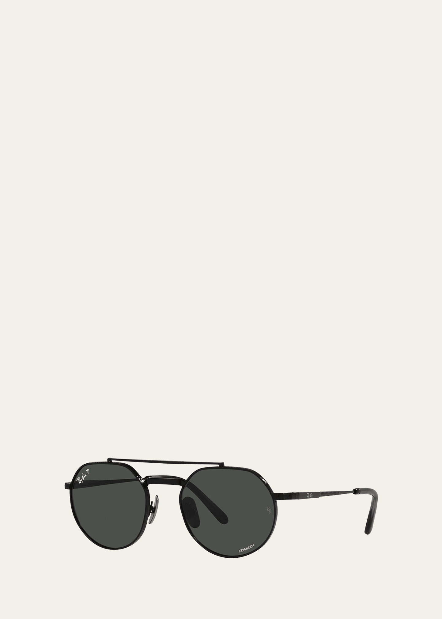 Ray Ban Round Ii Titanium Sunglasses Black Frame Grey Lenses Polarized 53-20
