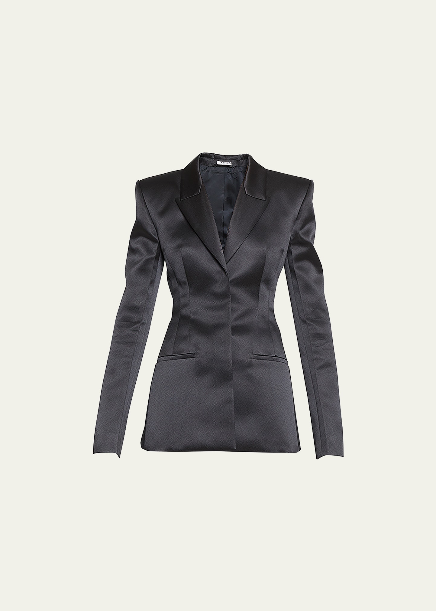 GIVENCHY SATIN SINGLE-BREASTED CINCHED BLAZER