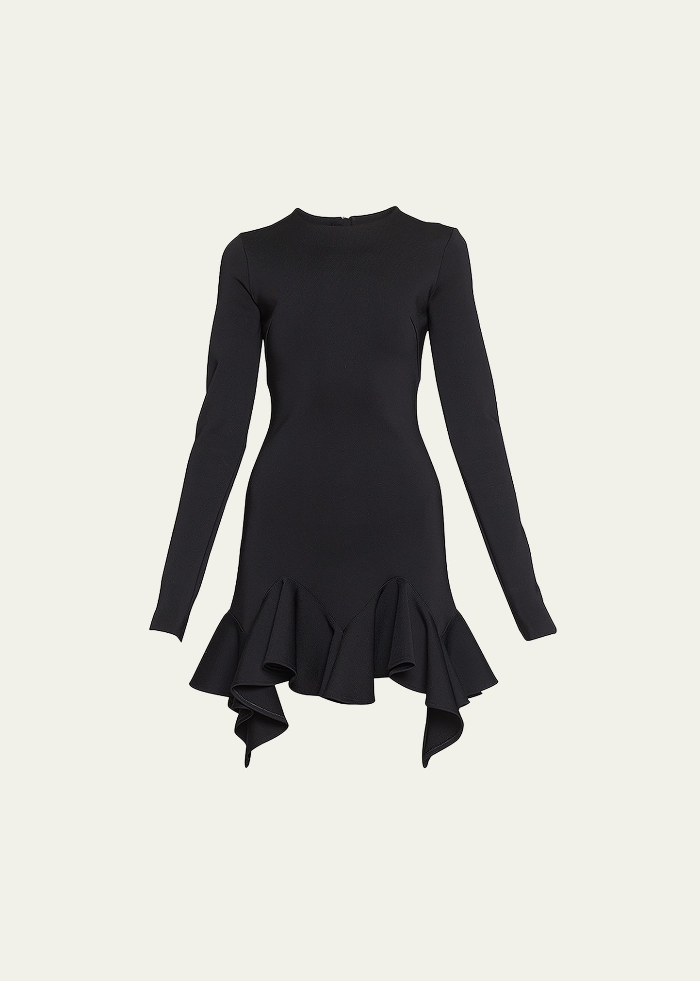 Shop Givenchy Punto Milano Ruffle Mini Dress In Black