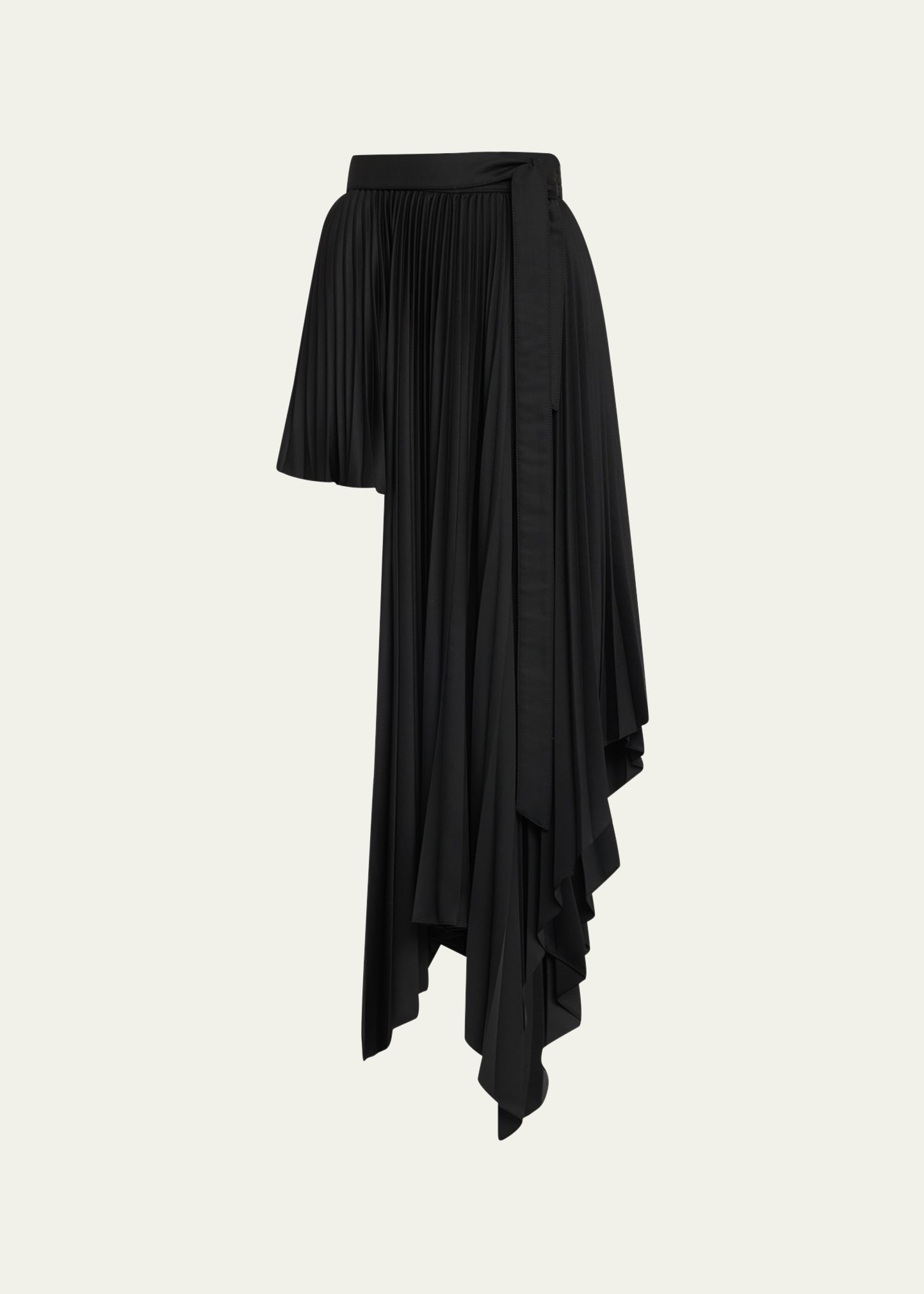 Sliced Pleated Handkerchief Wrap Skirt