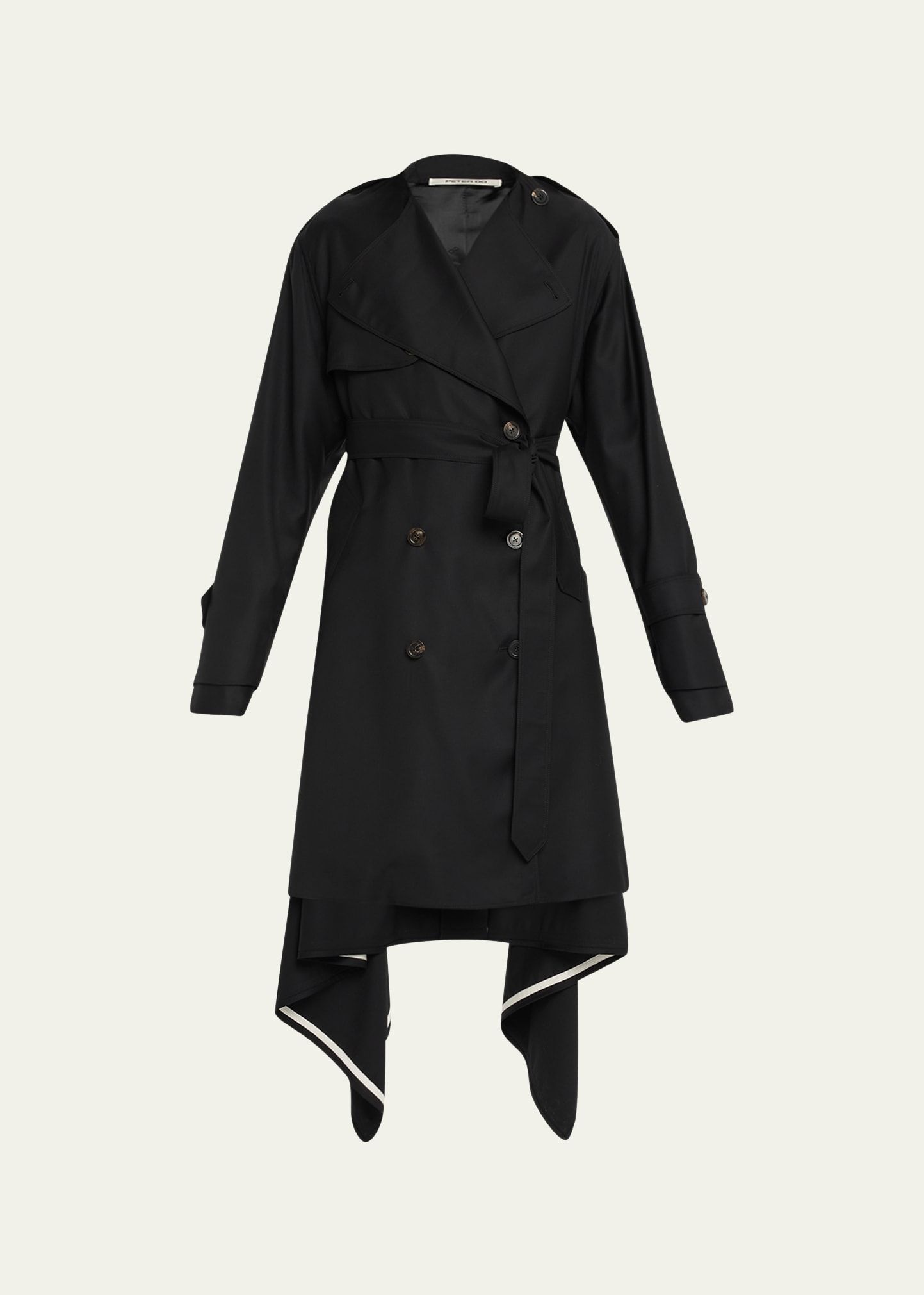 Double-Breasted Handkerchief Trench Coat