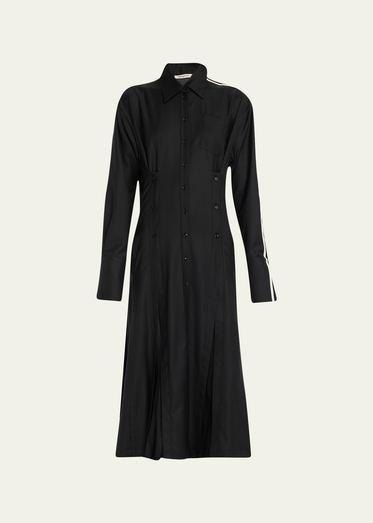 Pleated Midi Shirtdress