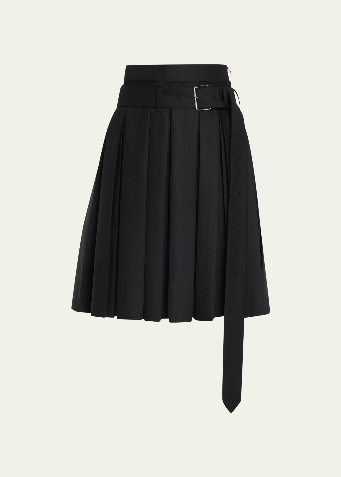 Pleated Belted Skirt