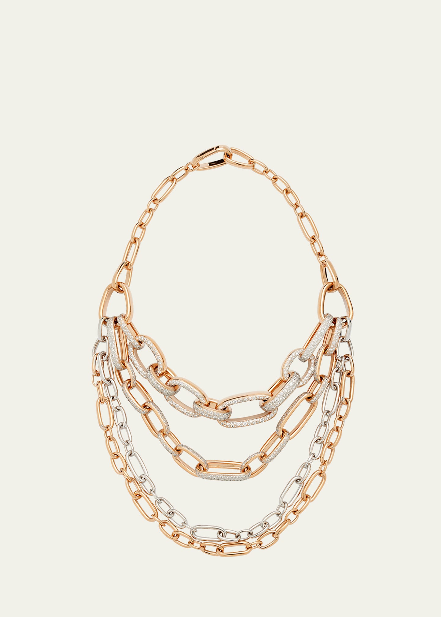 Iconica Bravarole Rose Gold and White Gold Necklace with Diamonds