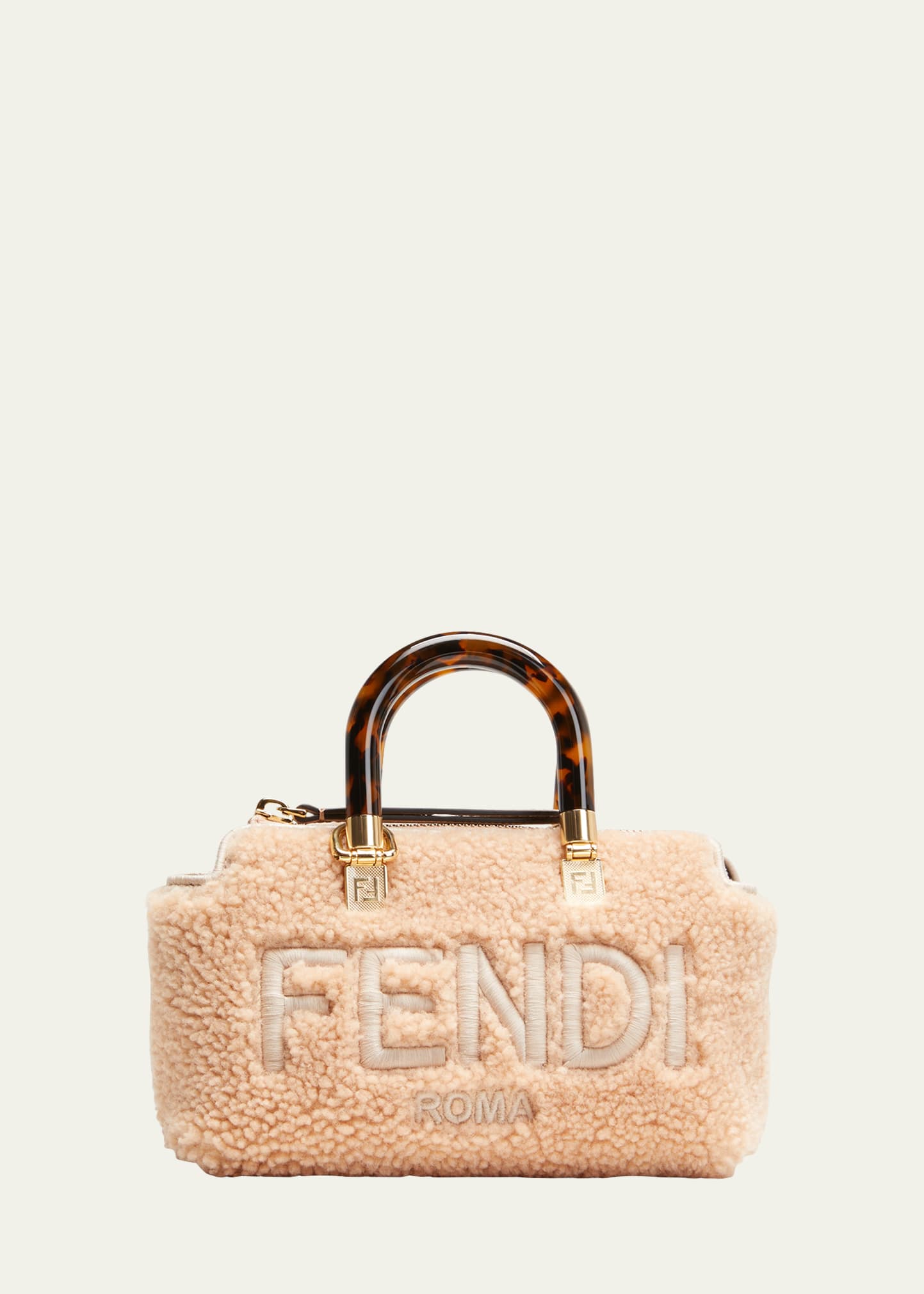 Fendi By the Way Montone Shearling Top-Handle Bag