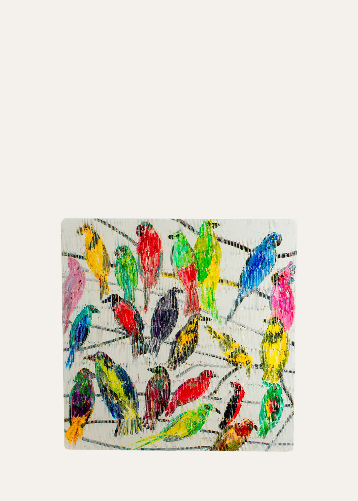 Hunt Slonem Summer Song Birds Lacquer Placemat In Multi