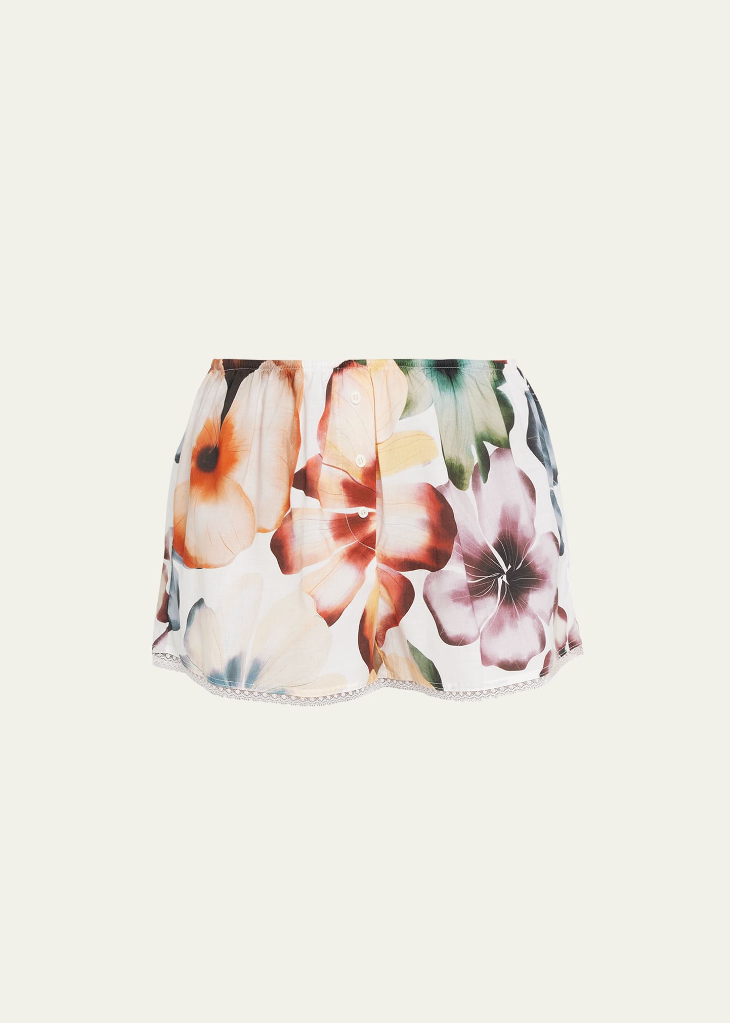 Gigi Floral-Print Lace-Trim Boxers