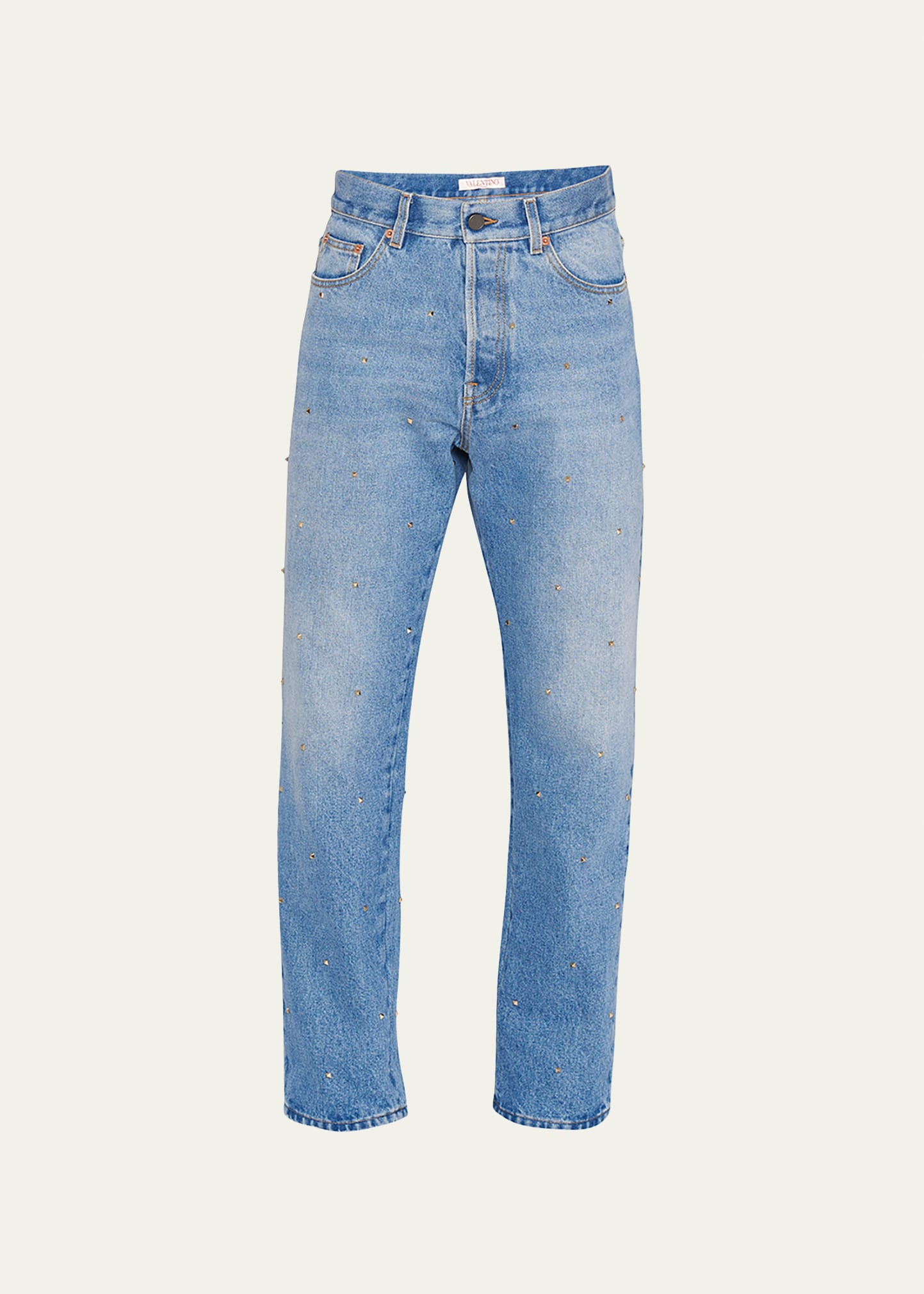Men's Allover-Rockstud Straight Jeans