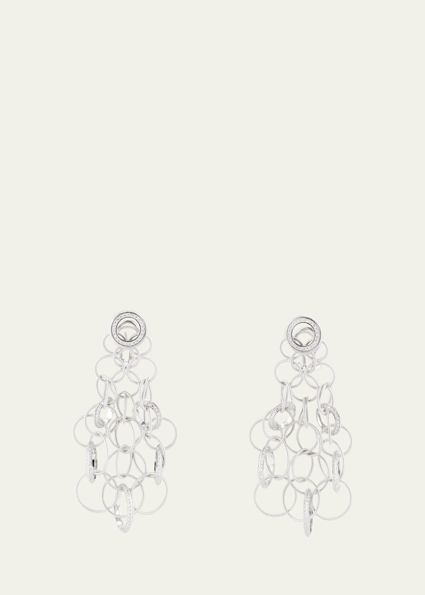 Hawaii 18k White Gold and Diamond Pendant Earrings, 7cm