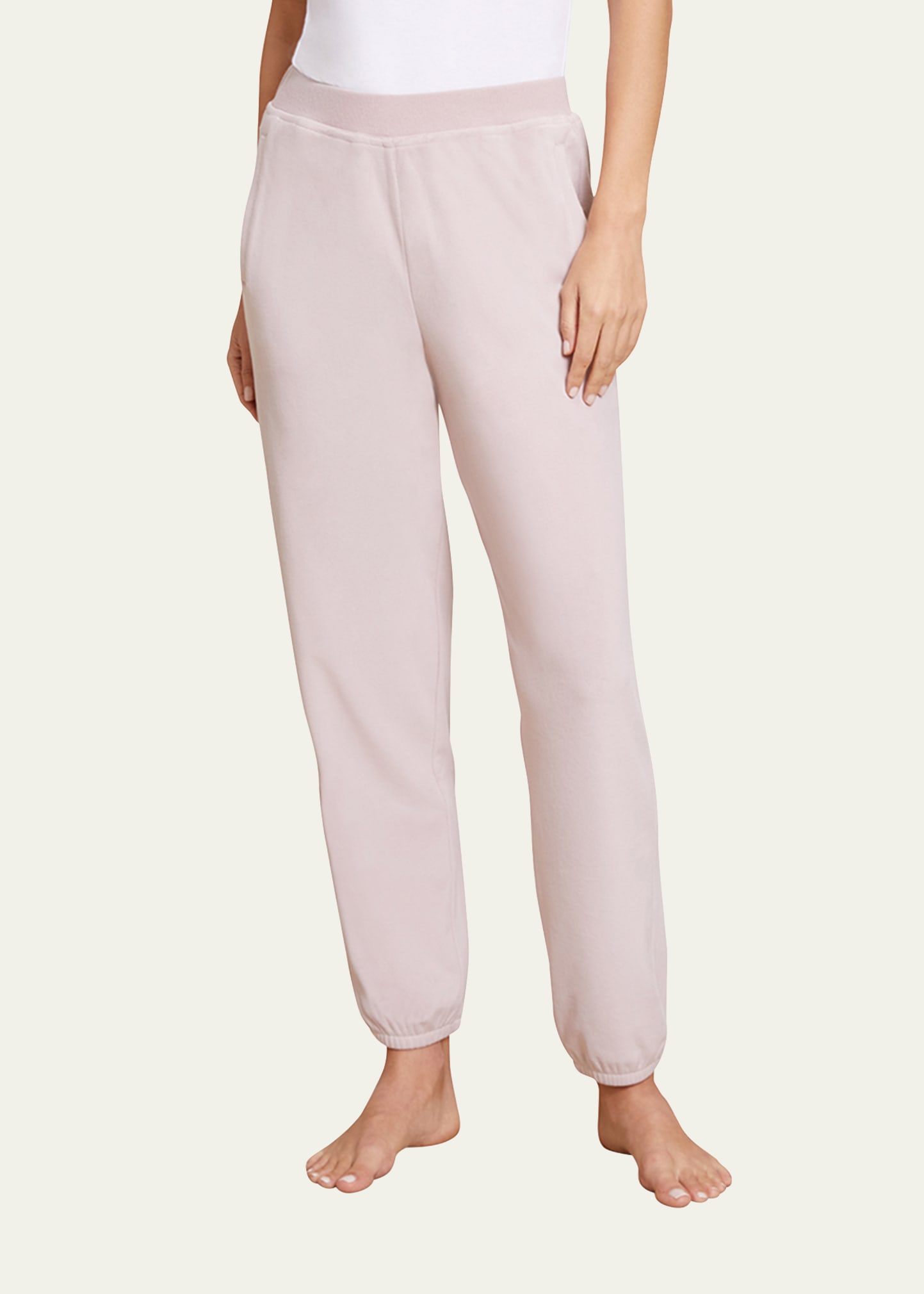 BAREFOOT DREAMS CROPPED STRAIGHT-LEG JOGGERS