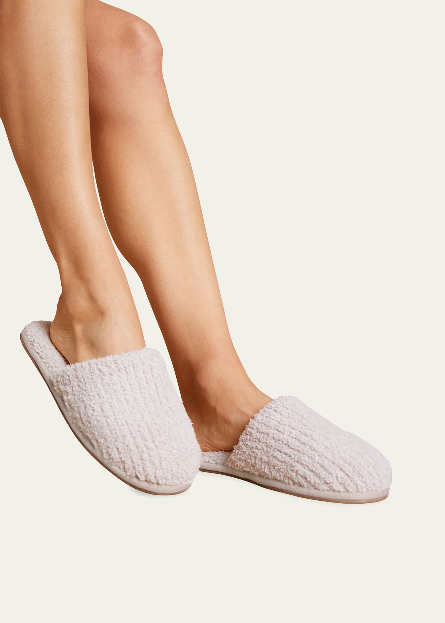 Barefoot Dreams Cozychic Ribbed Slippers In Silver Ice