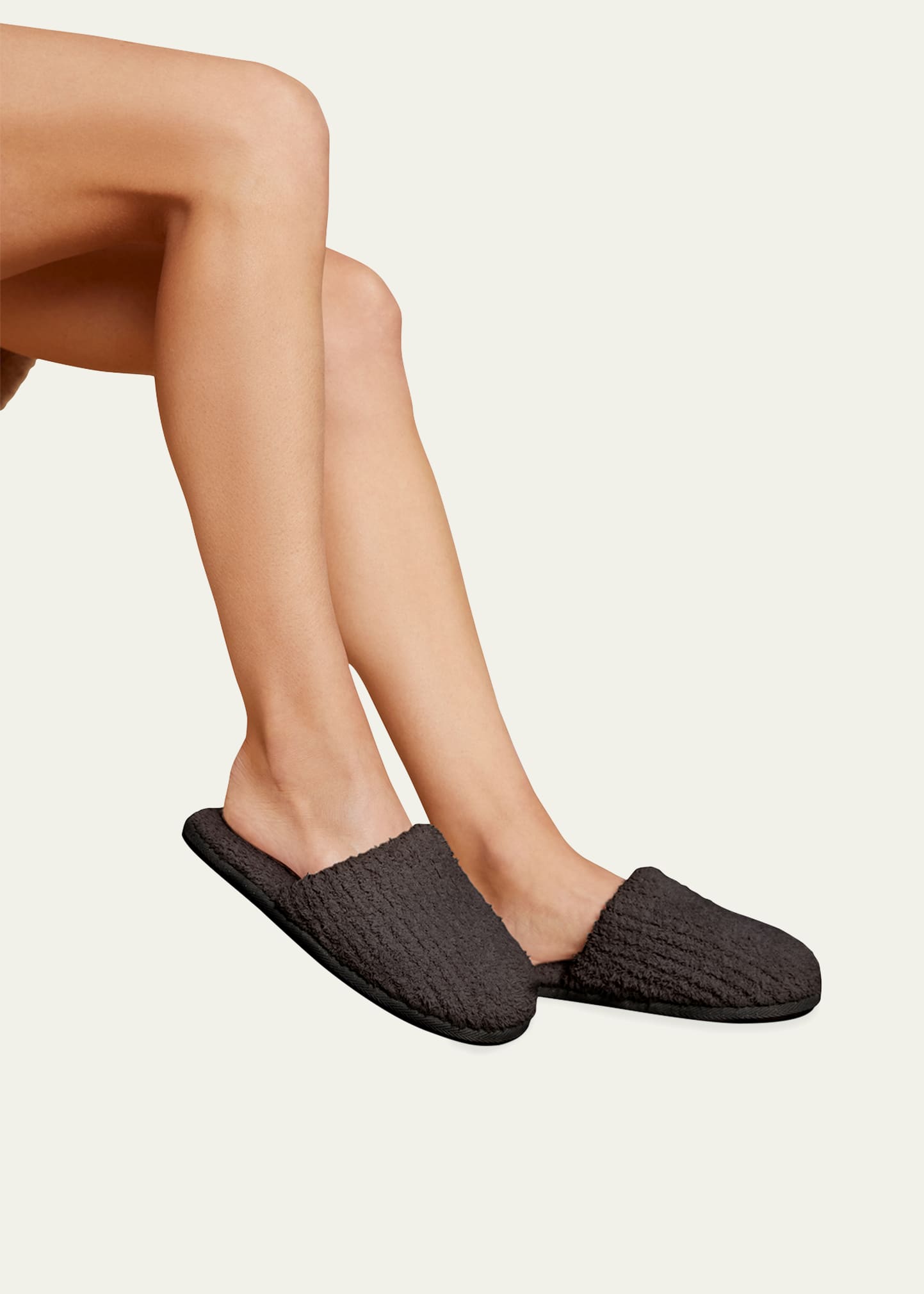 Barefoot Dreams Cozychic Ribbed Slippers In Carbon