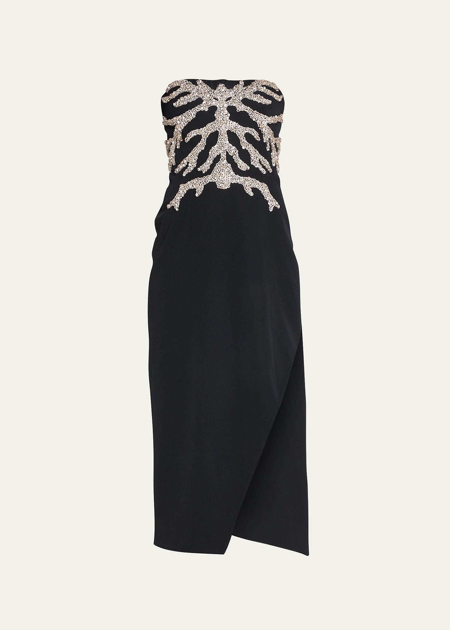 Alexander Mcqueen Mycelium Embellished Strapless Cocktail Dress In Black ModeSens