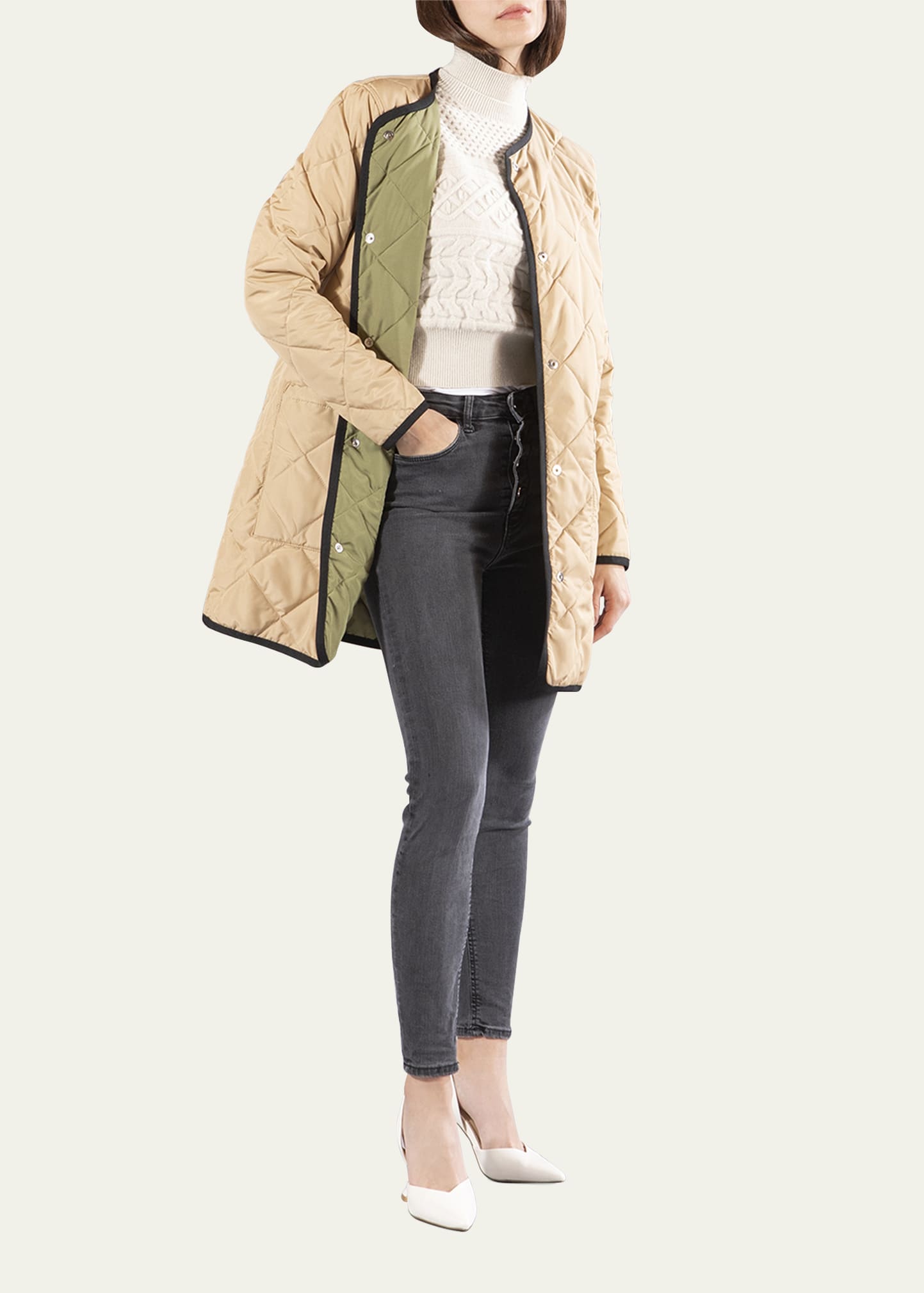 Jane Post Reversible Quilted Puffer Coat