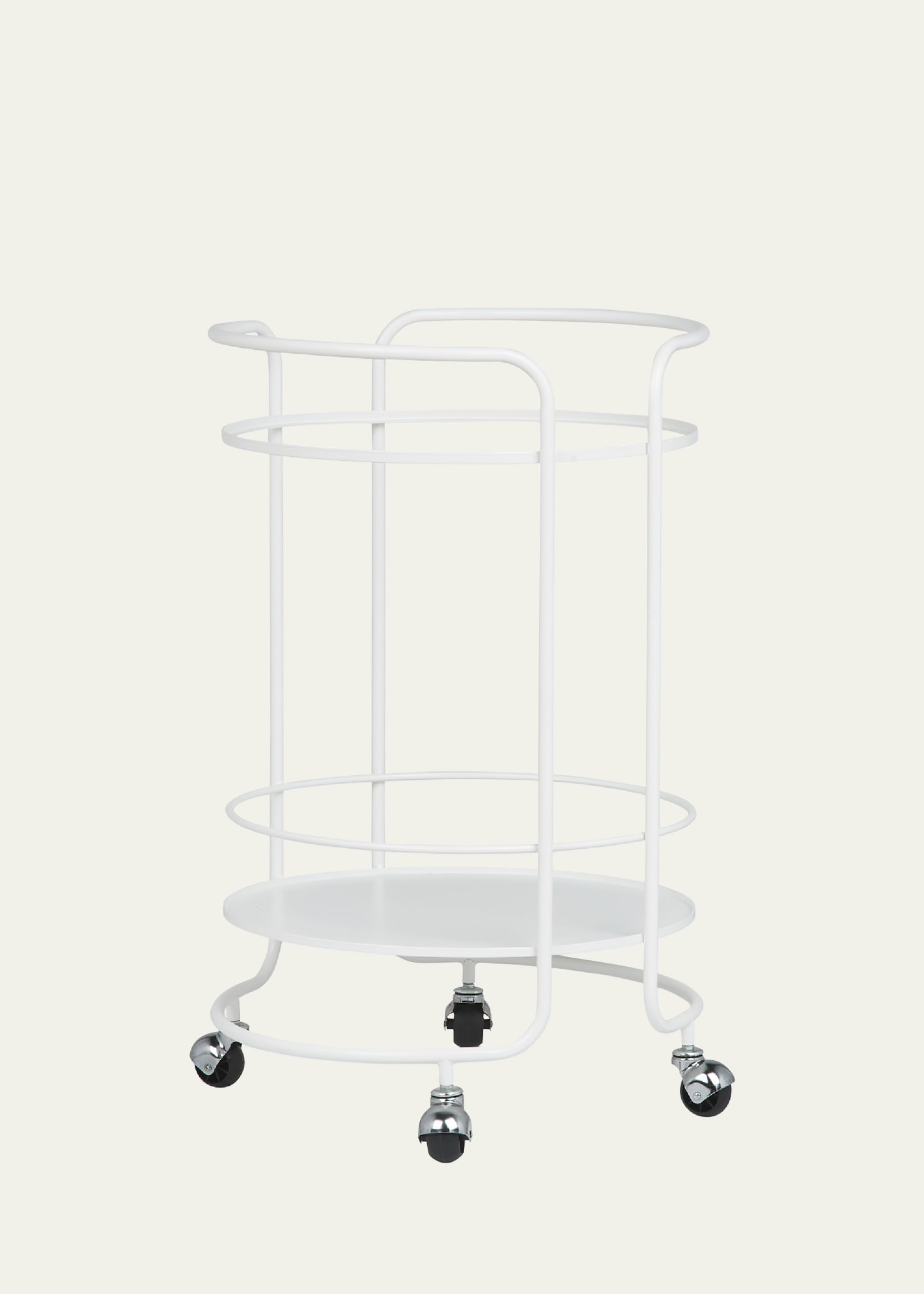 Fornasetti Circular Stainless Steel Trolley In White