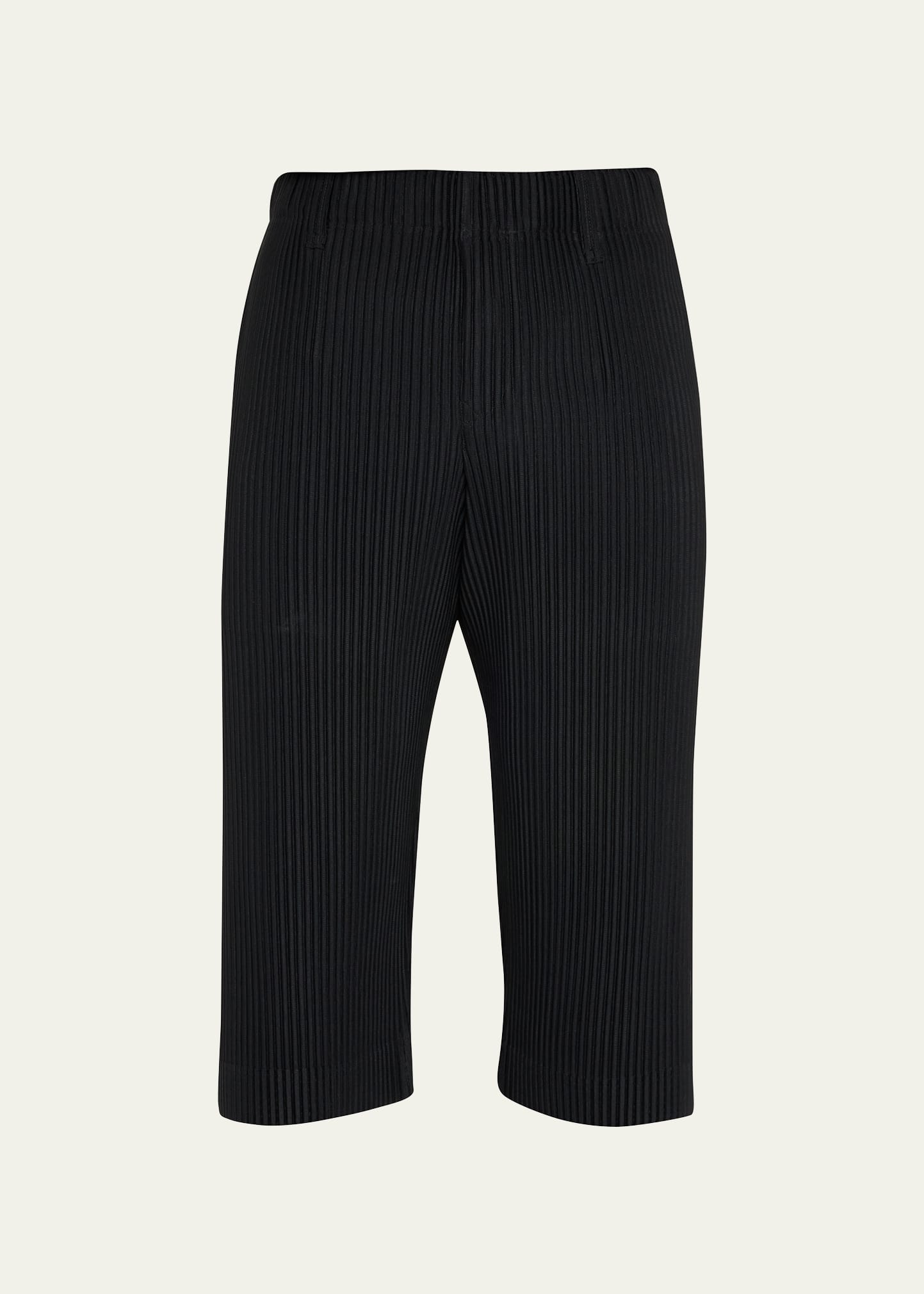 Issey Miyake Men's Long Pleated Shorts In Black