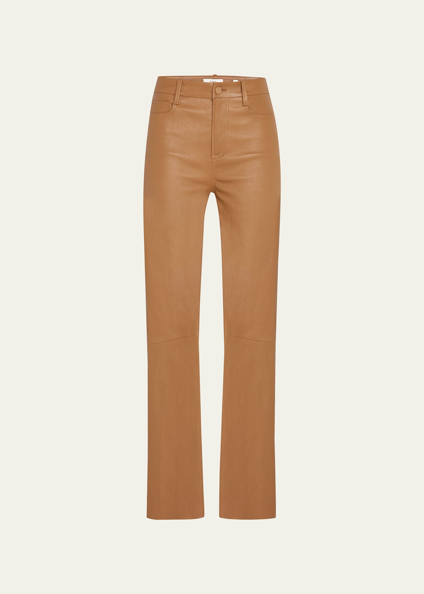 Vince Bootcut Stretch Leather Pants In Brown ModeSens