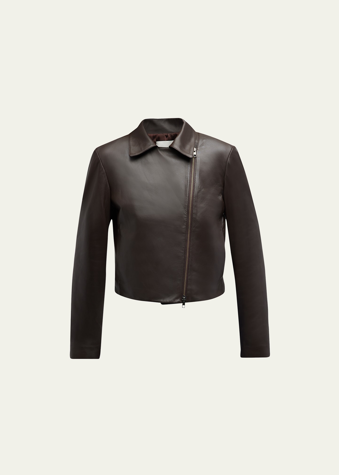 Vince Zip-Front Leather Moto Jacket