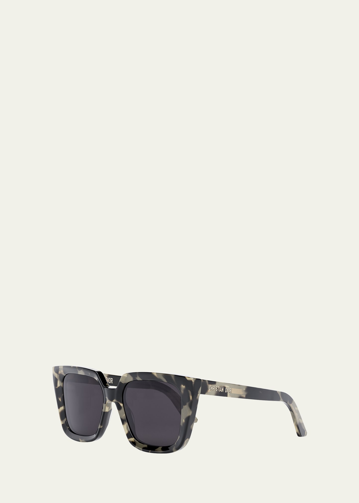 Dior Beveled Square Acetate Sunglasses In Havana