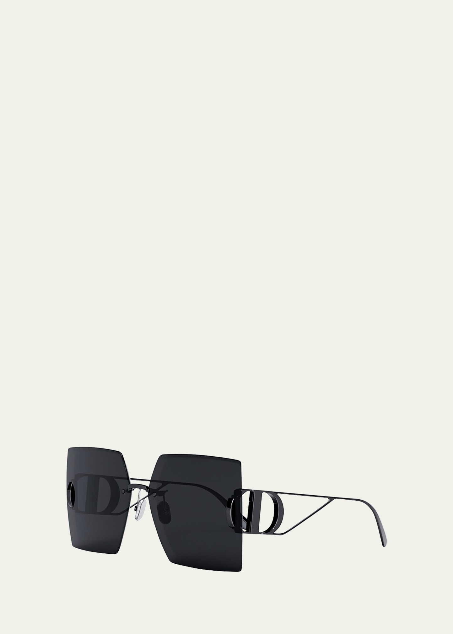 Dior 30montaigne 64mm Oversize Square Sunglasses In Shiny Gumetal