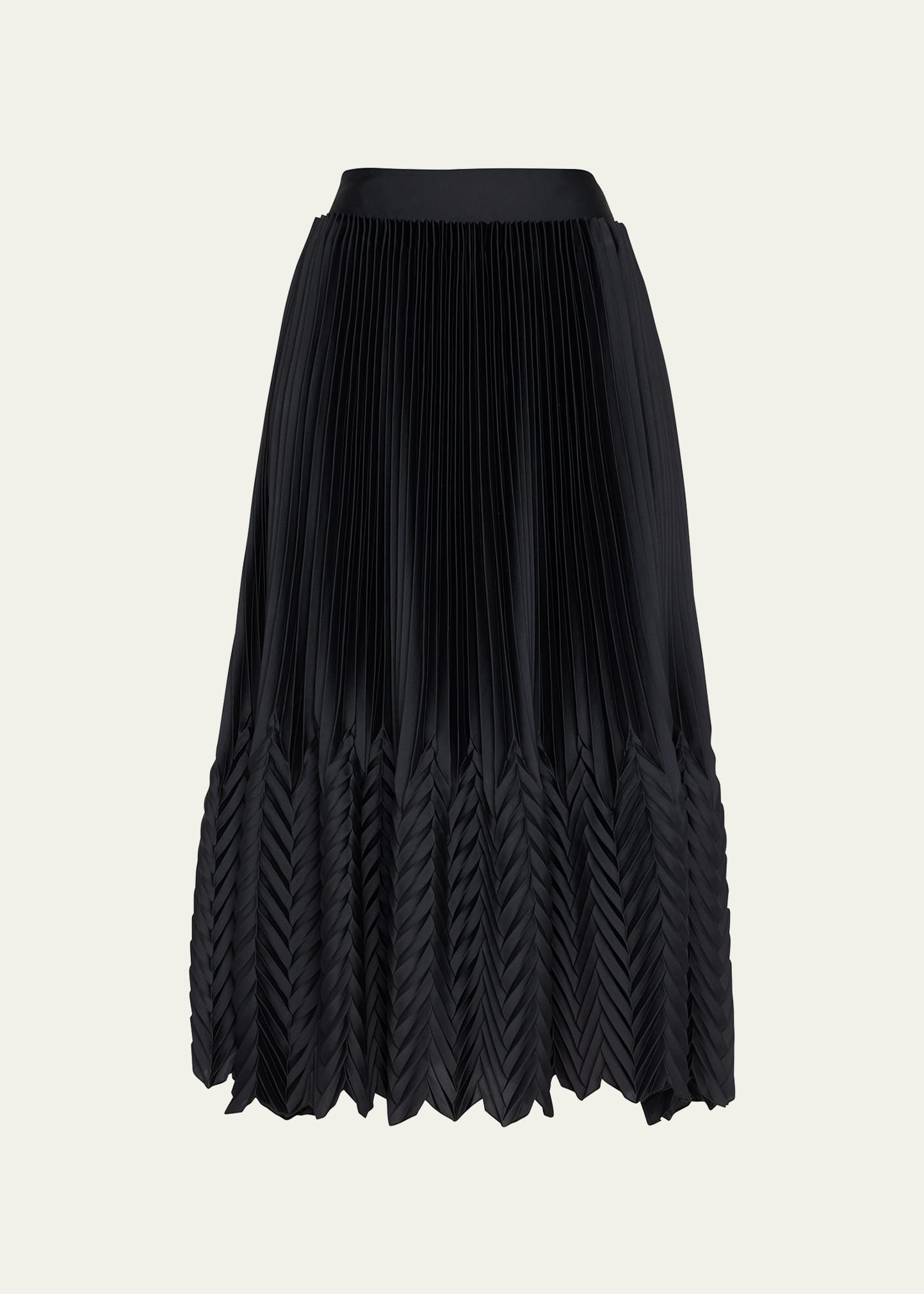 Marta Chevron Pleated Midi Skirt